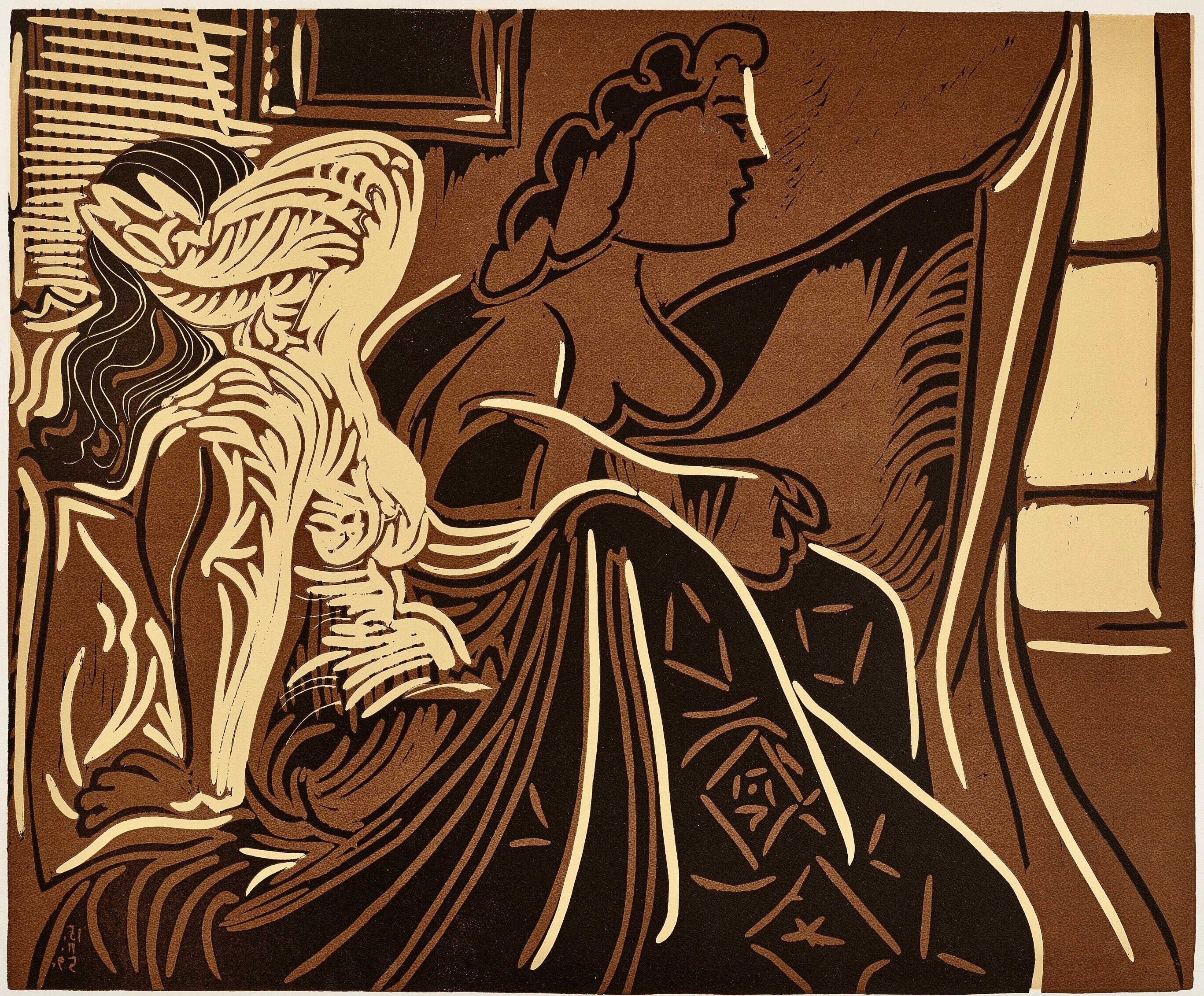 Picasso, Deux femmes près de la fenêtre (Orozco 214), Grabados al linóleo (d'après)