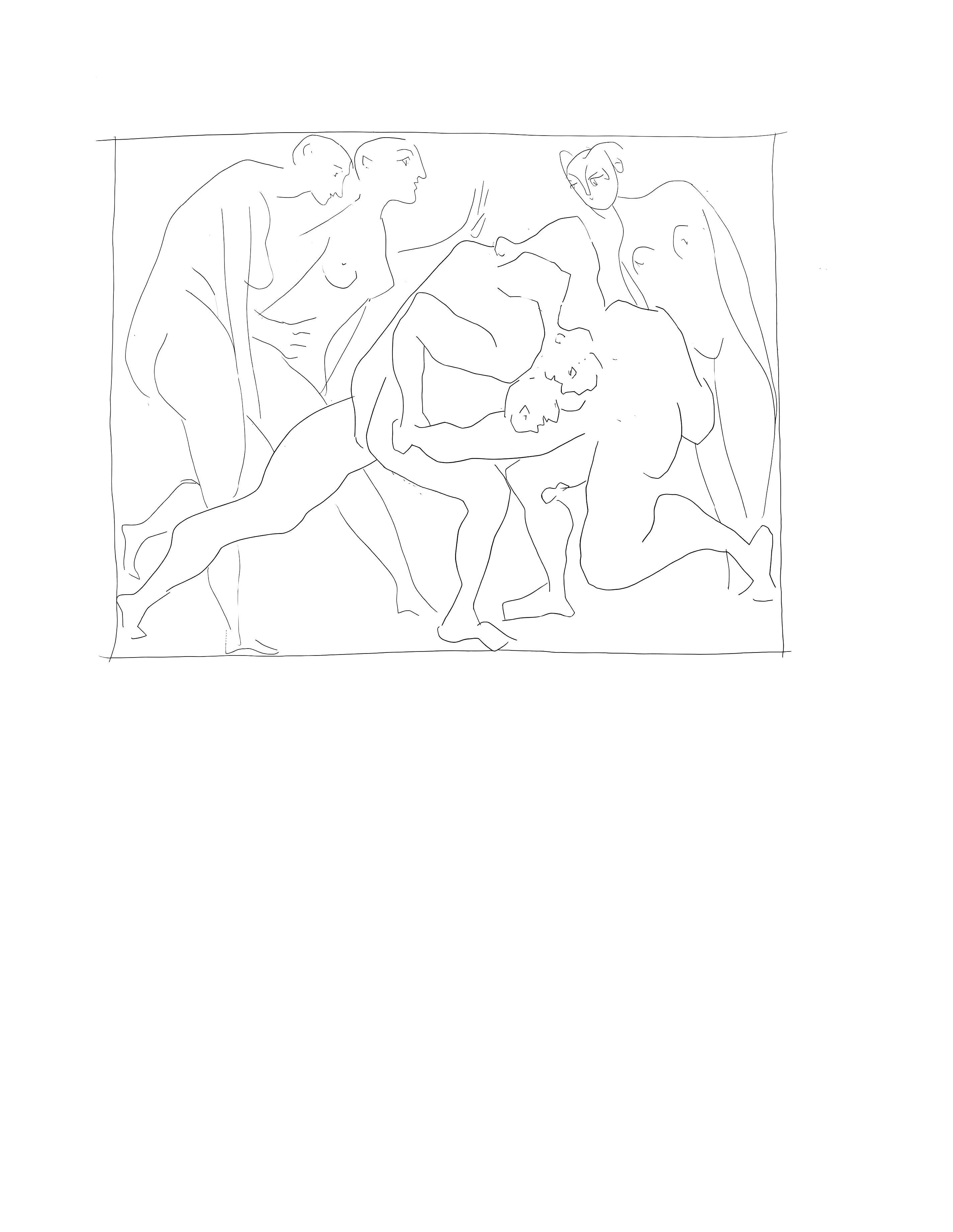 Lithograph on vélin papier Vergé fin blanc des papeteries de Bellerive paper. Paper size: 11.02 x 8.66 inches; image size: 4.4 x 5.7 inches. Inscription: Unsigned and unnumbered, as issued. Notes: From the folio, Suite des reproductions des