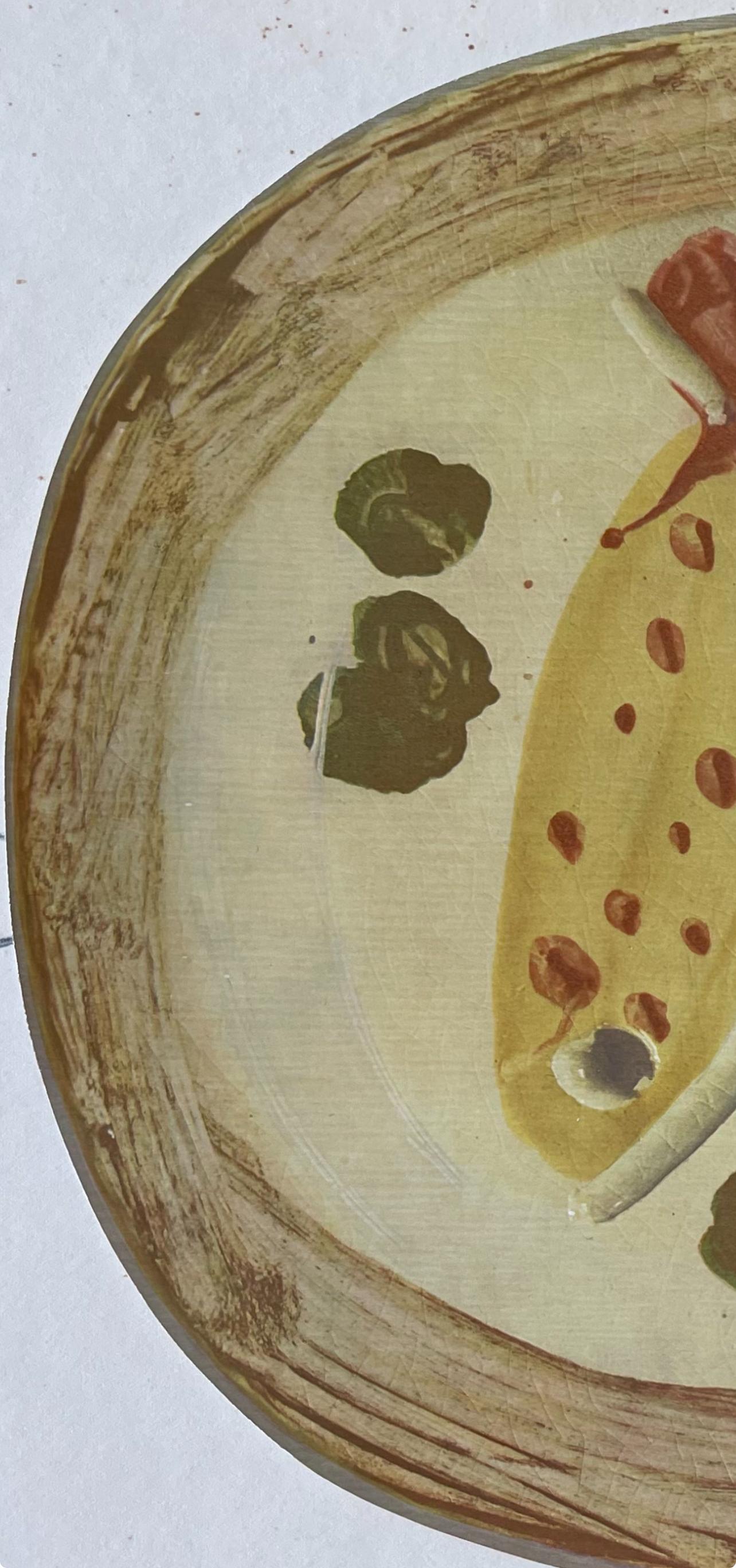 Support : Collotype et lithographie sur papier vélin brillant (pour ressembler à la finition de la céramique), reliée à l'archivage sur papier vélin.
Année : 1948
Taille du papier : 11.25 x 15 pouces
Référence du catalogue raisonné : Orozco, Miguel.