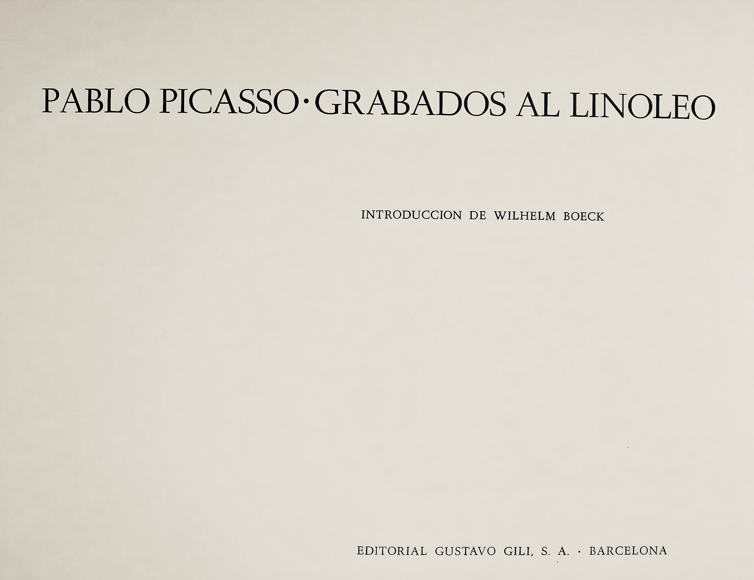 Linogravure sur papier vélin. Taille du papier : 12,5 x 14,5 pouces ; taille de l'image : 6,5 x 8,75 pouces. Inscription : Non signé et non numéroté, tel que publié. Référence du catalogue raisonné : A&M, M. (2018). Picasso. 70 ans d'illustration de