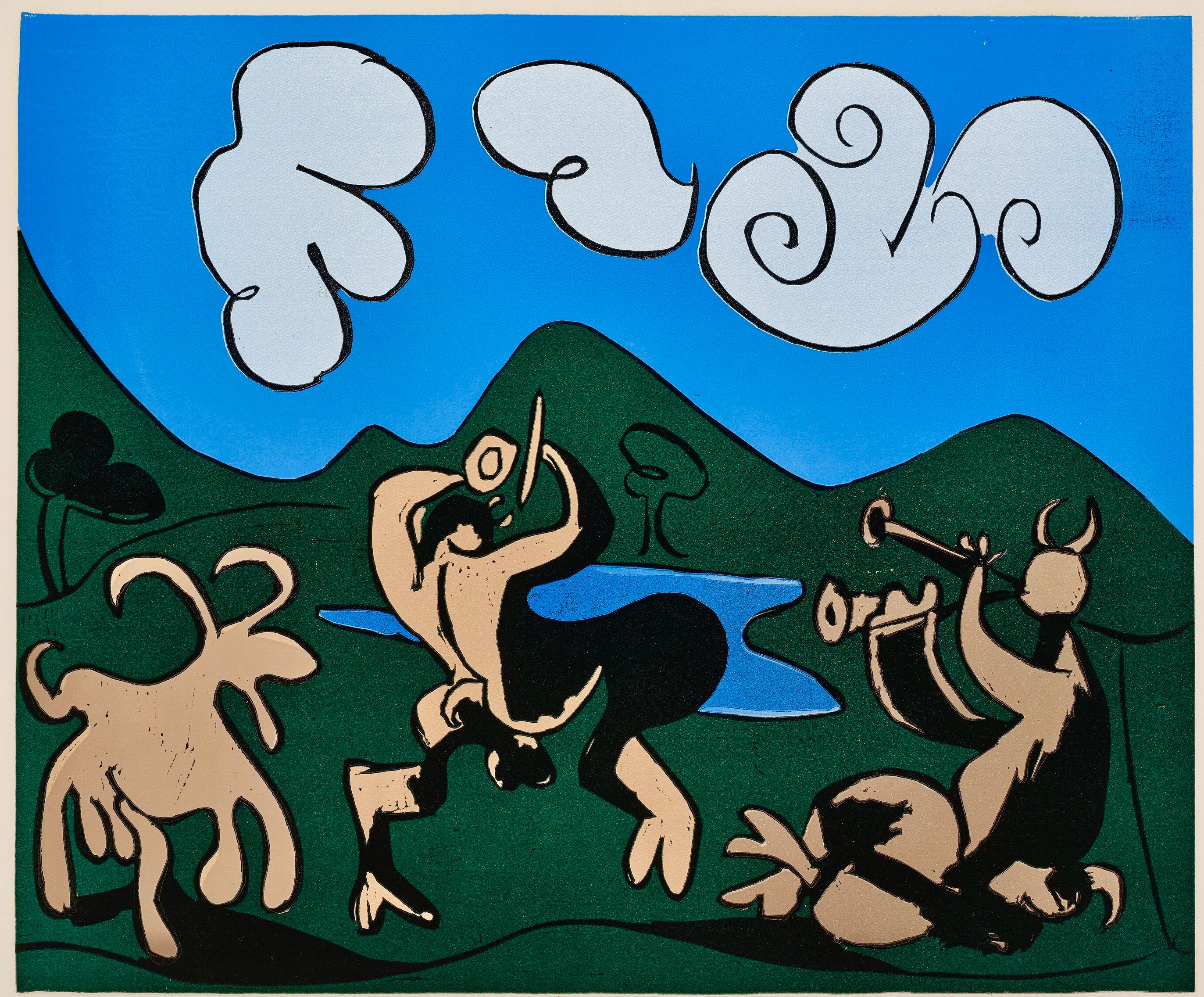 Picasso, Faunes et chèvre (Orozco 214), Grabados al linóleo (après)