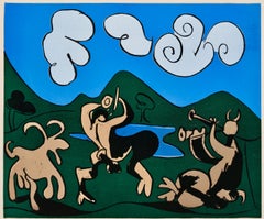 Picasso, Faunes et chèvre (Orozco 214), Grabados al linóleo (après)