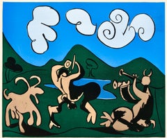 Picasso, Faunes et chèvre (Orozco 214), Grabados al linóleo (après)