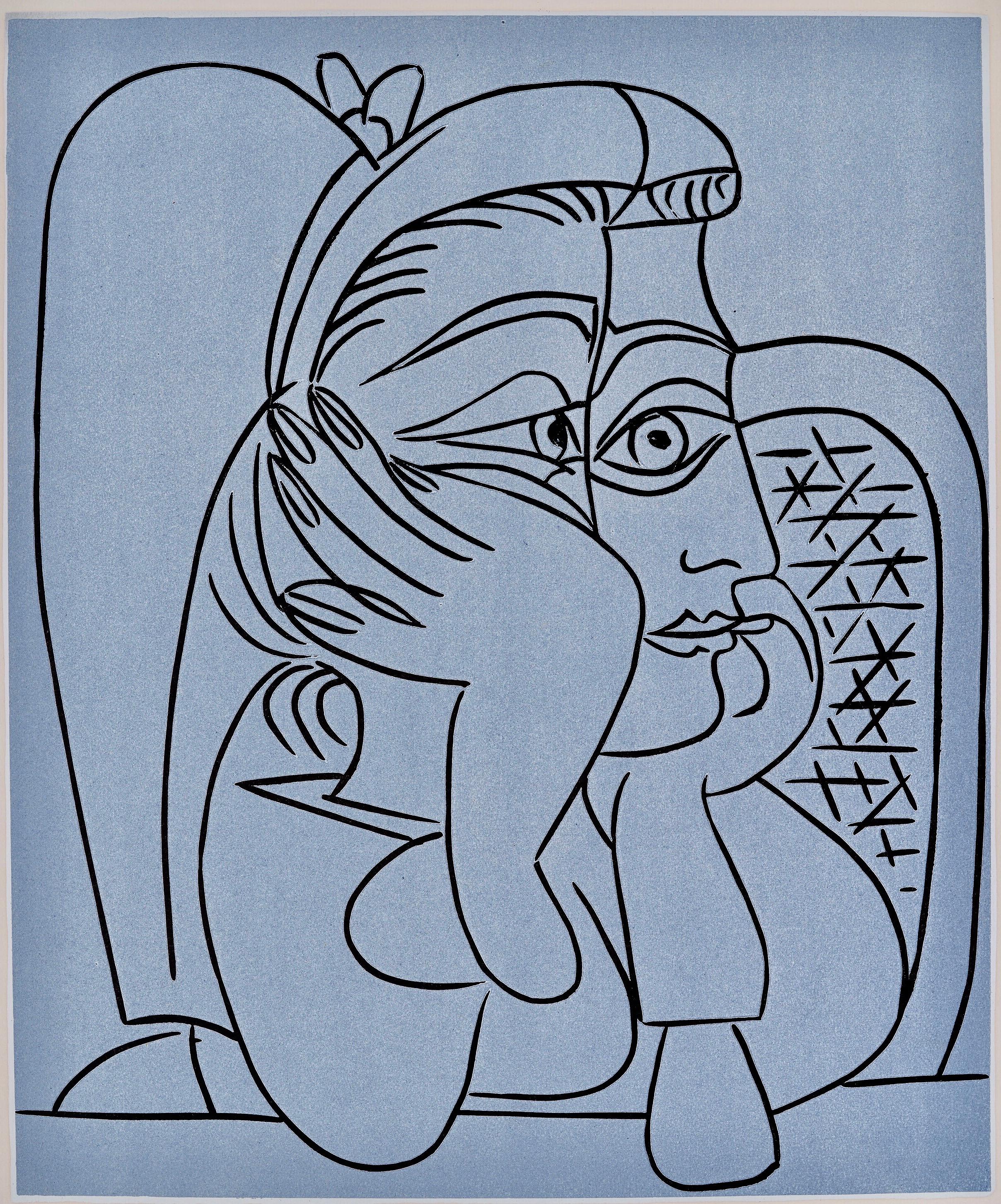 Picasso, Femme accoudée (Orozco 214), Grabados al linóleo (after)