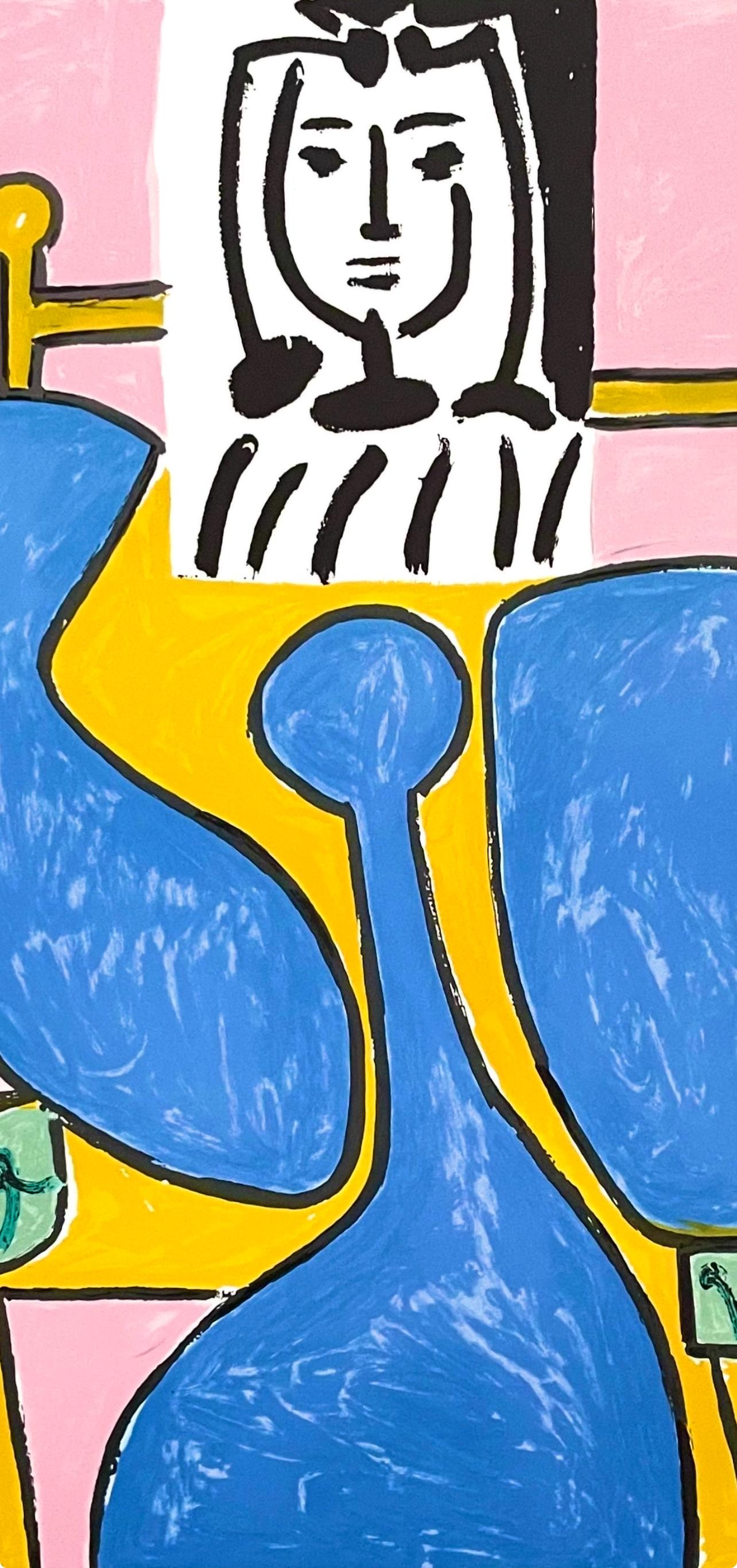 Picasso, Femme Assise a la Robe Bleu (after) - Print by Pablo Picasso