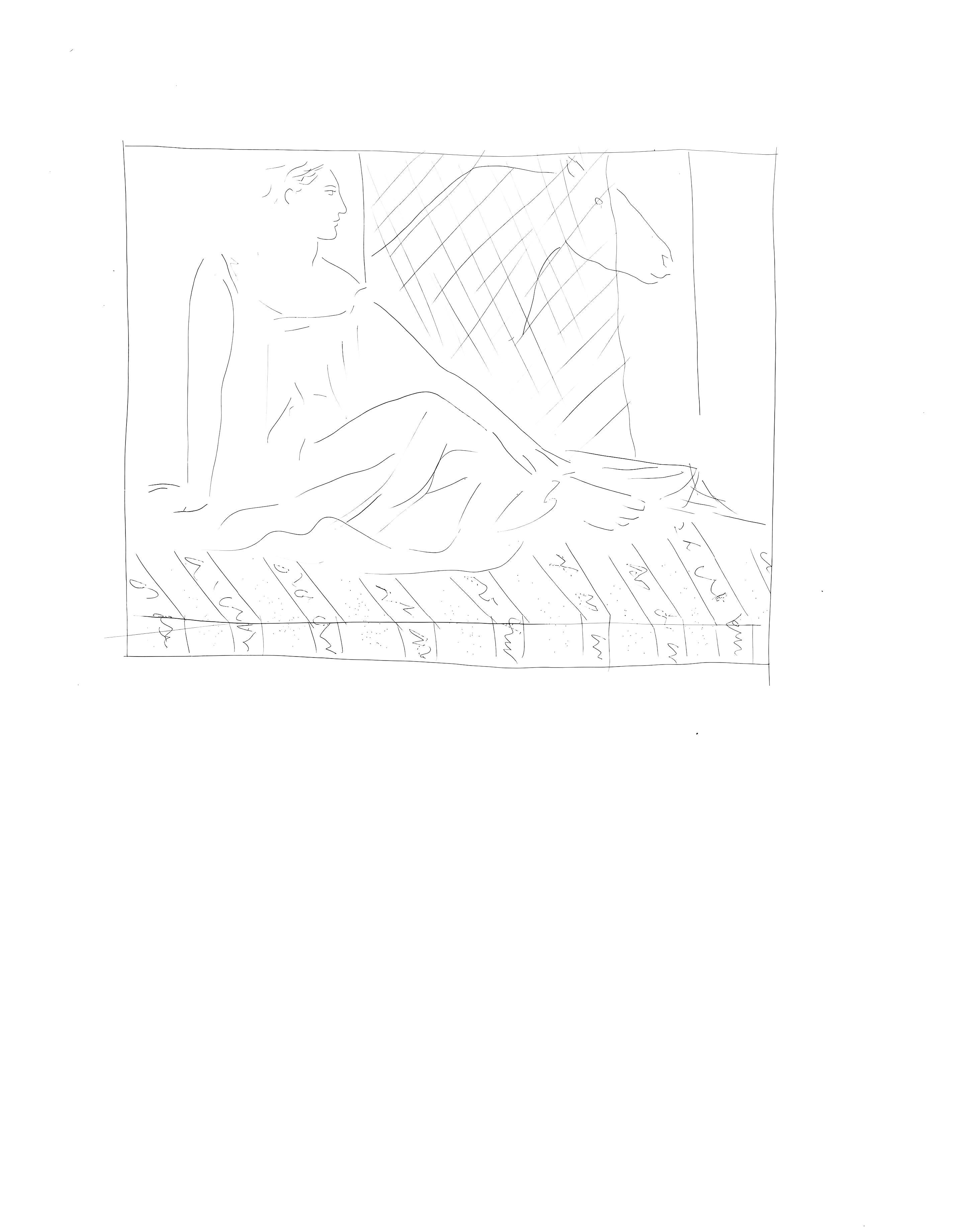 Lithograph on vélin papier Vergé fin blanc des papeteries de Bellerive paper. Paper size: 11.02 x 8.66 inches; image size: 4.5 x 5.5 inches. Inscription: Unsigned and unnumbered, as issued. Notes: From the folio, Suite des reproductions des
