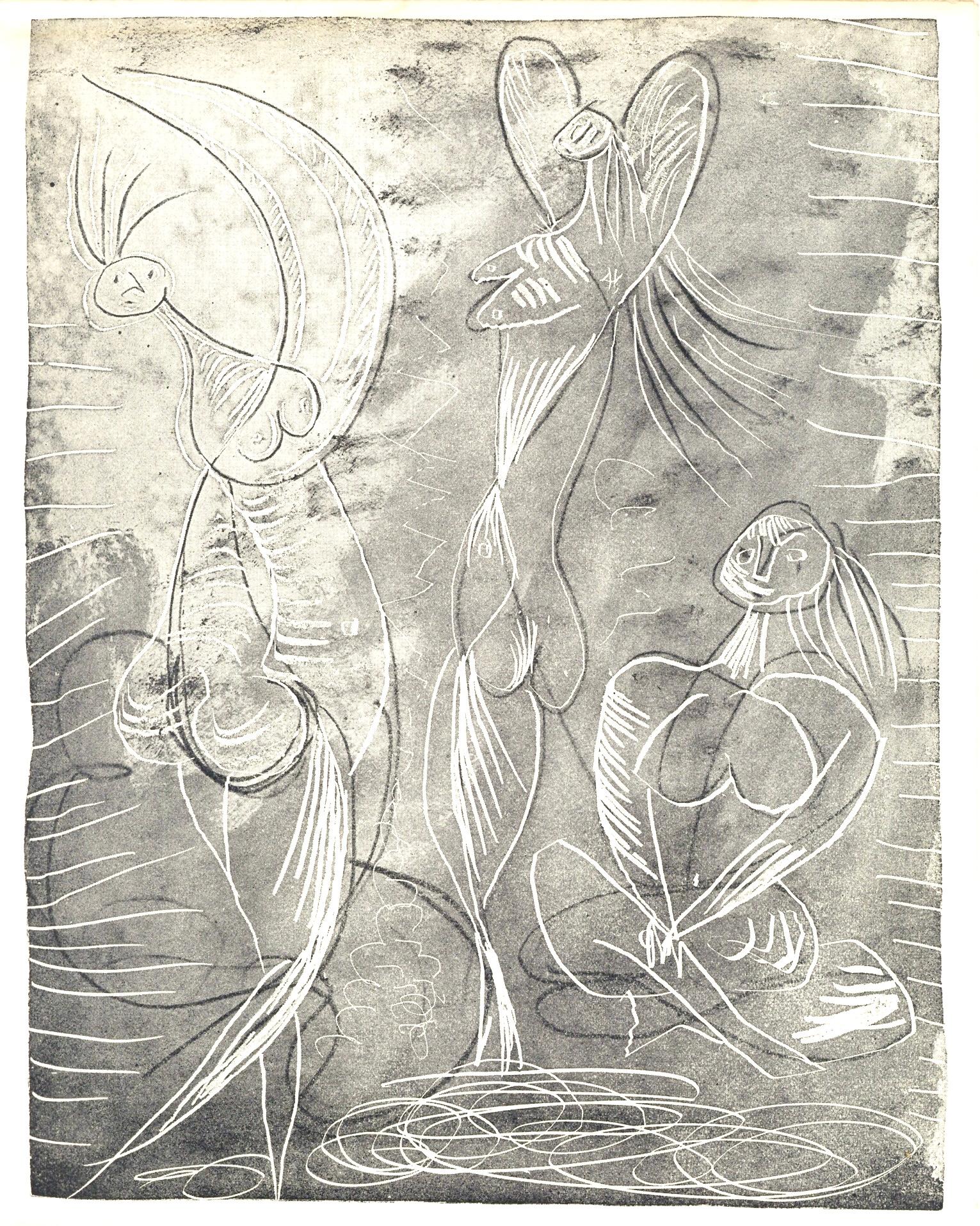 Picasso, Femme assise et deux danseuses, La Chèvre-Feuille (nach) im Angebot 1