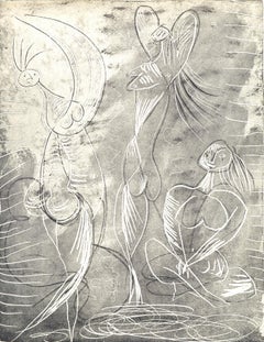 Vintage Picasso, Femme assise et deux danseuses, La Chèvre-Feuille (after)