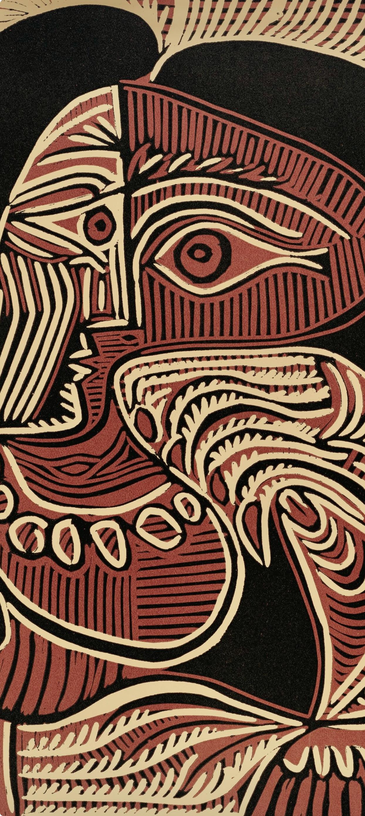 Picasso, Femme au collier (Orozco 214), Grabados al linóleo (nach) – Print von Pablo Picasso
