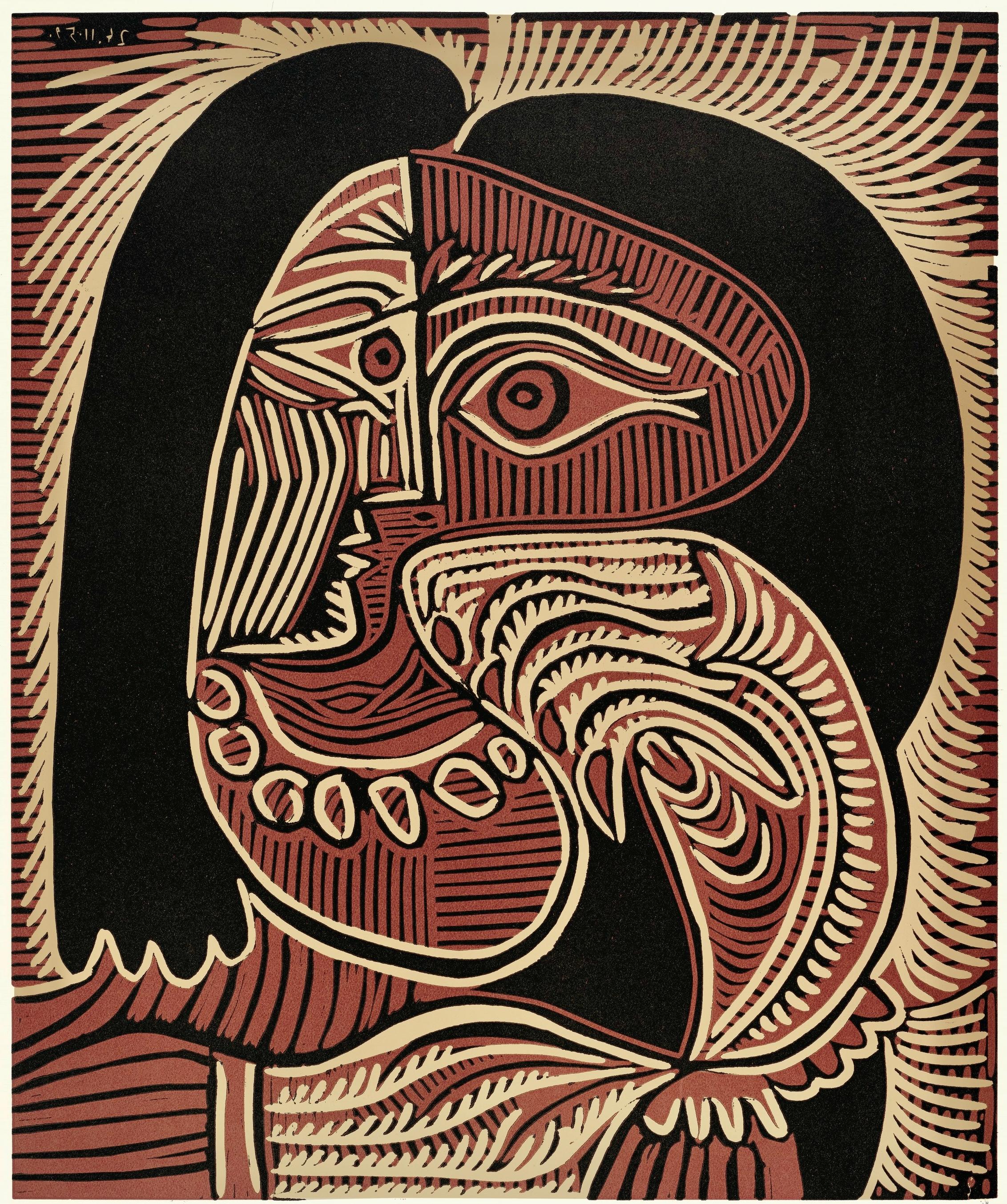 Picasso, Femme au collier (Orozco 214), Grabados al linóleo (d'après)