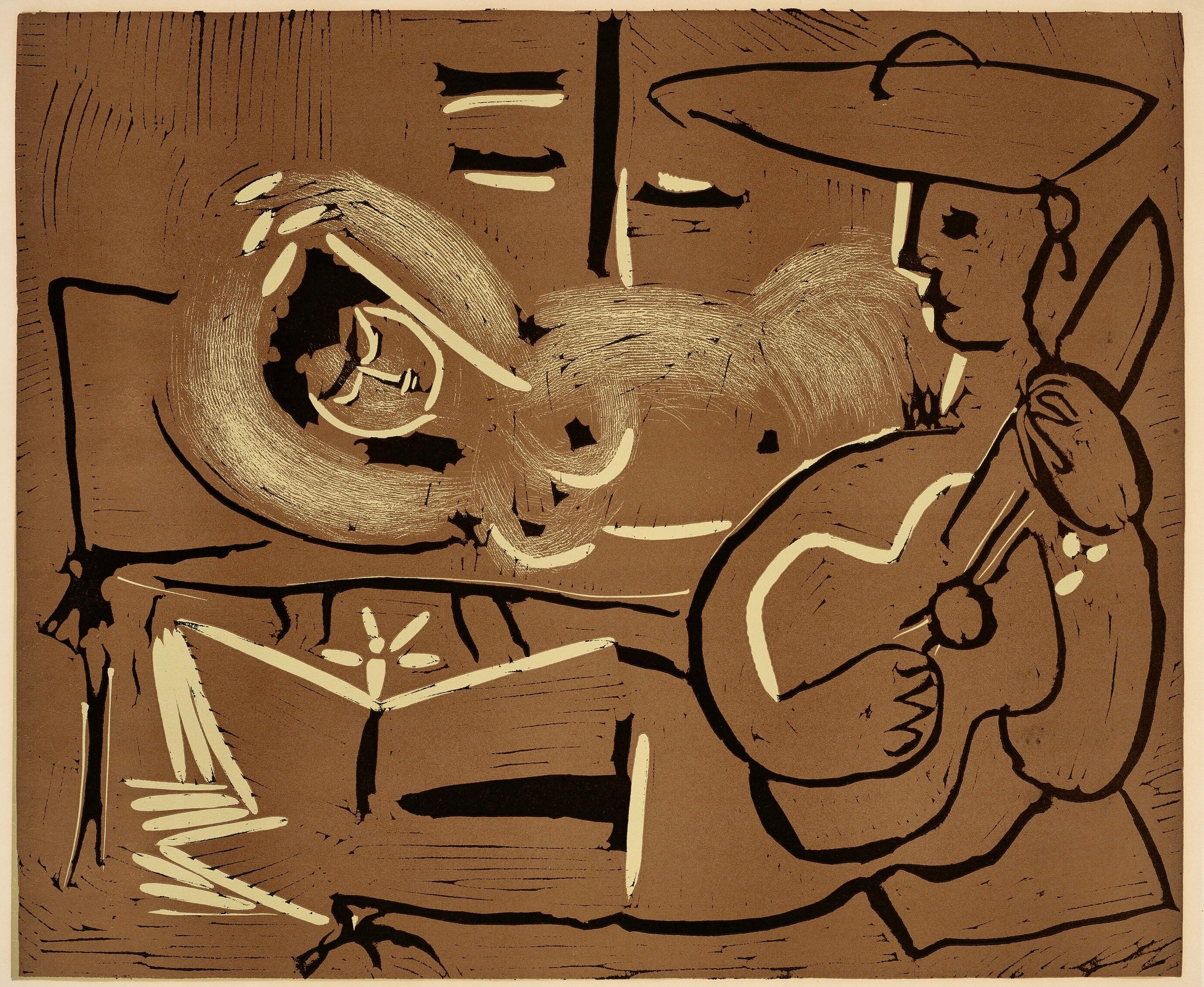 Picasso, Femme couchée et guitariste (Orozco 214), Grabados al linóleo (dopo)