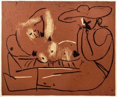 Picasso, Femme couchée et homme (Orozco 214), Grabados al linóleo (after)