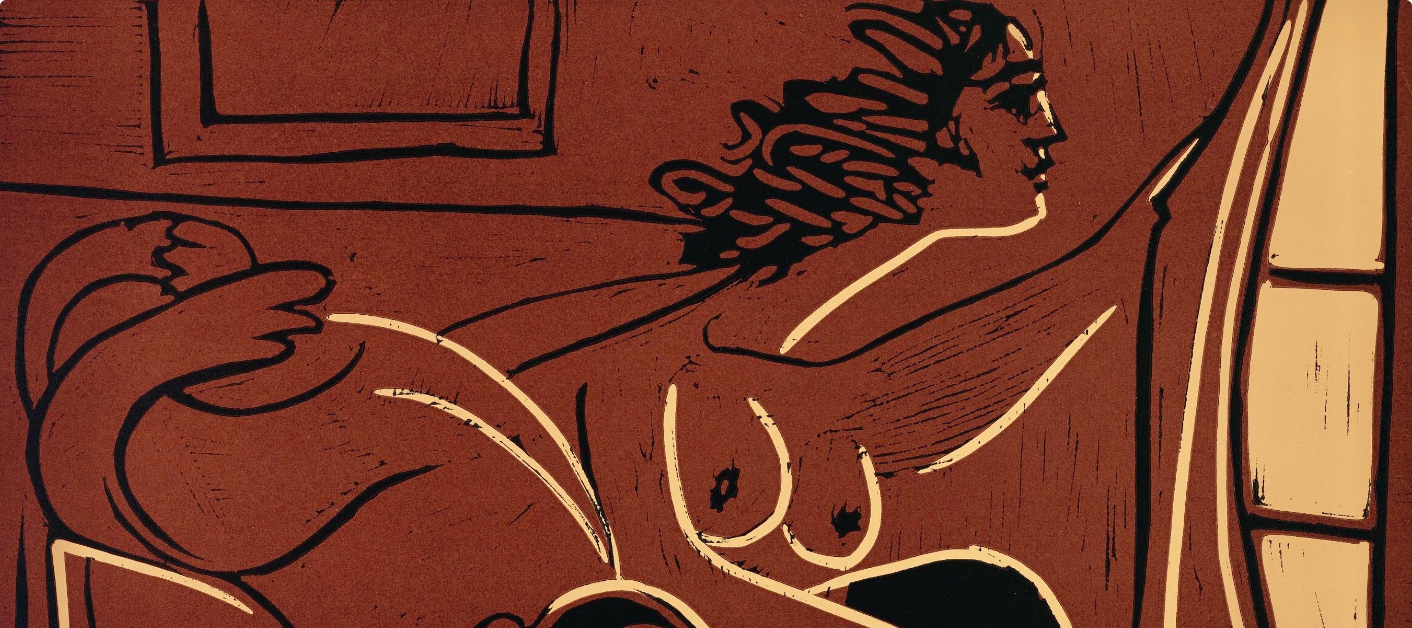 Picasso, Femme regardant par fenêtre (Orozco 214), Grabados al linóleo (después) - Print de Pablo Picasso