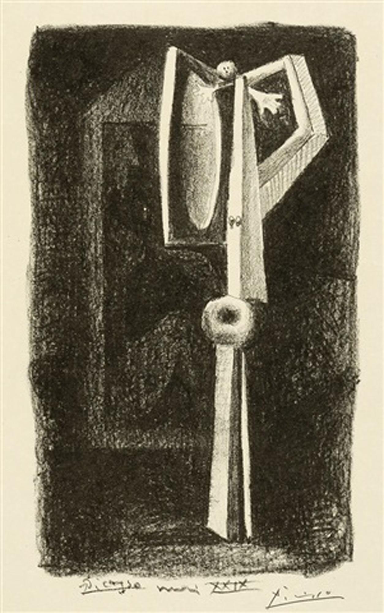 Pablo Picasso Abstract Print - Picasso: Figure.  Baigneuse a la Cabine from 'Le Manuscrit autographe' B96