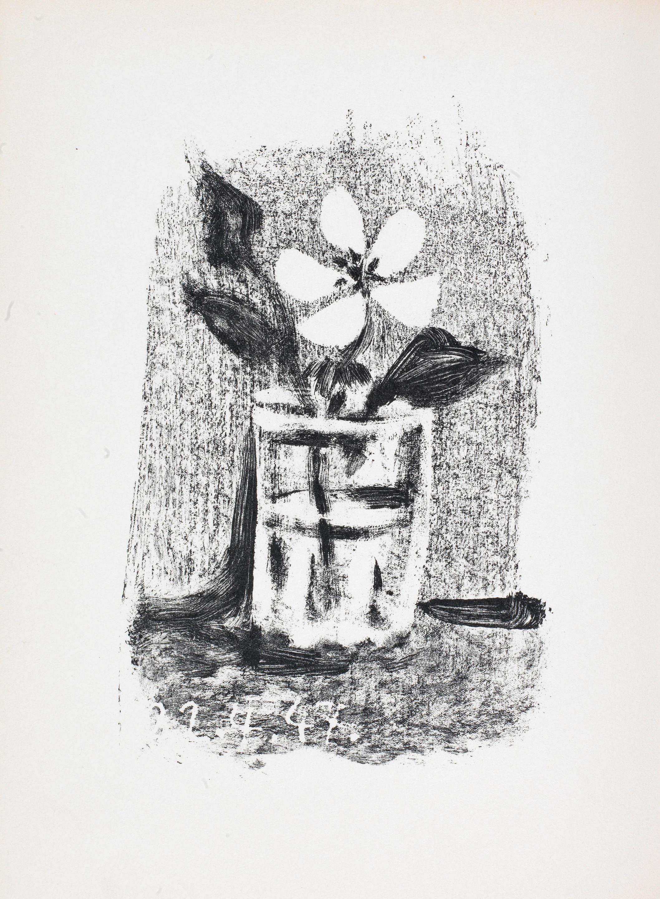 Picasso, Fleurs dans un verre (Bloch 450; Mourlot 98; Cramer 58) (after) For Sale 1