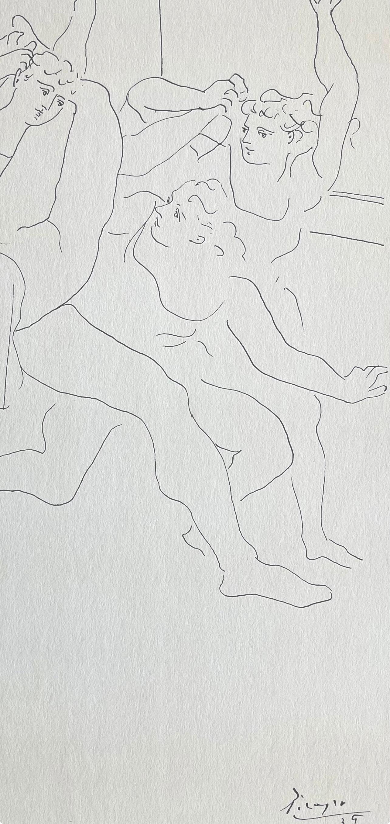 Picasso, Four Ballet Dancers (Orozco 95), Picasso (after) - Gray Landscape Print by Pablo Picasso