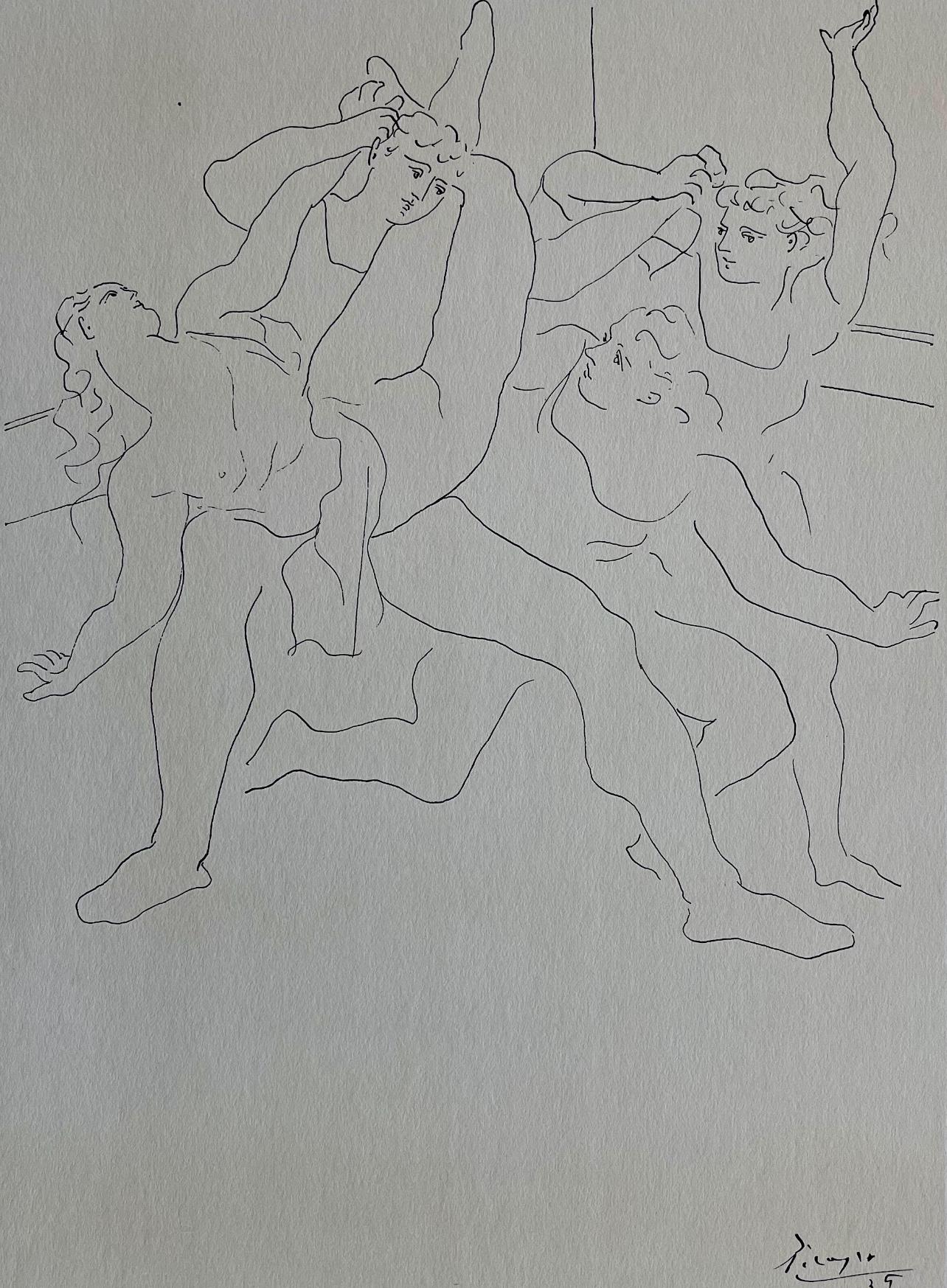 Pablo Picasso Abstract Print - Picasso, Four Ballet Dancers, Picasso: Fifteen Drawings (after)
