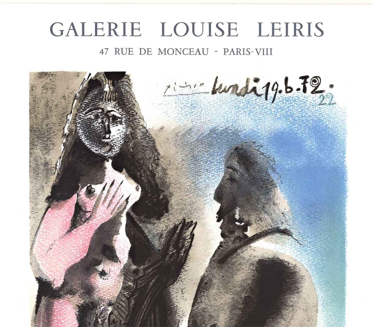 PICASSO, Galerie Louise Leiris Exhibition vintage poster - Print by Pablo Picasso