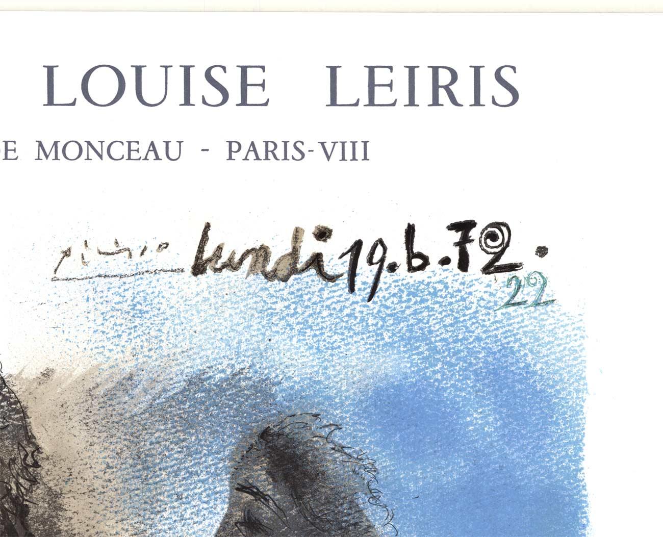 Galerie Louise Leiris - Affiche vintage d'exposition - Gris Interior Print par Pablo Picasso