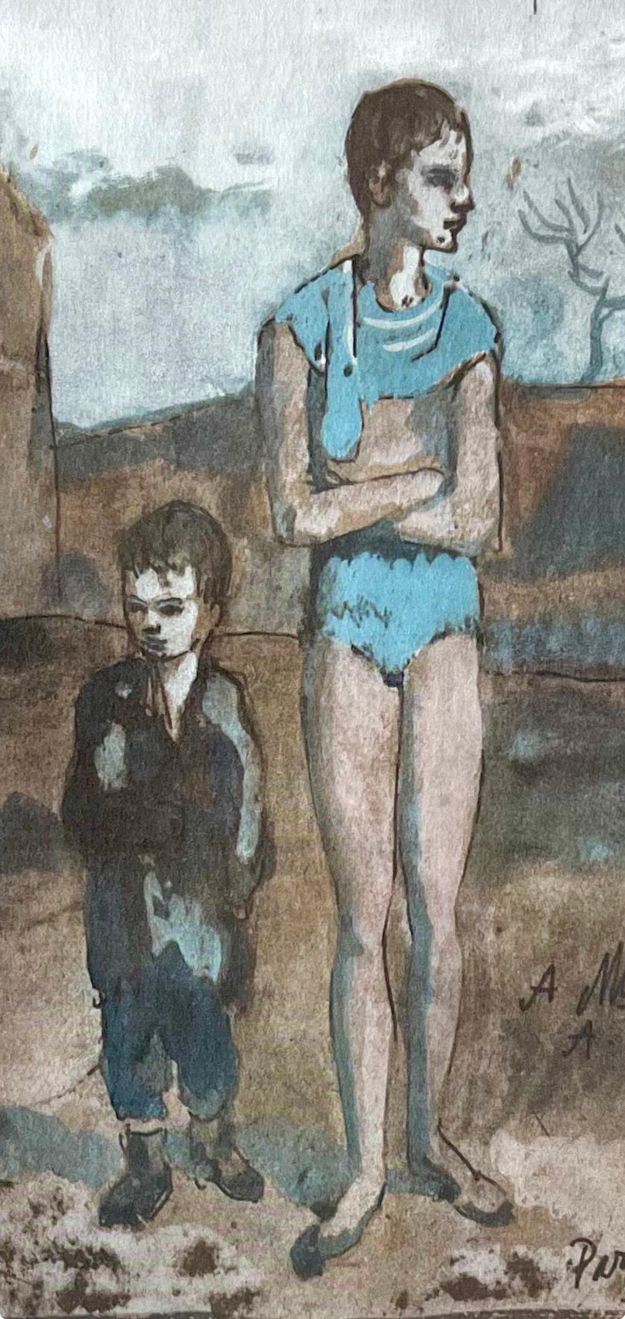 Picasso, Harlequin and Boy (Orozco 95), Picasso (after) - Print by Pablo Picasso