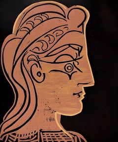 Picasso, Tête d'une femme de profil, Pablo Picasso-Linogravures (d'après)