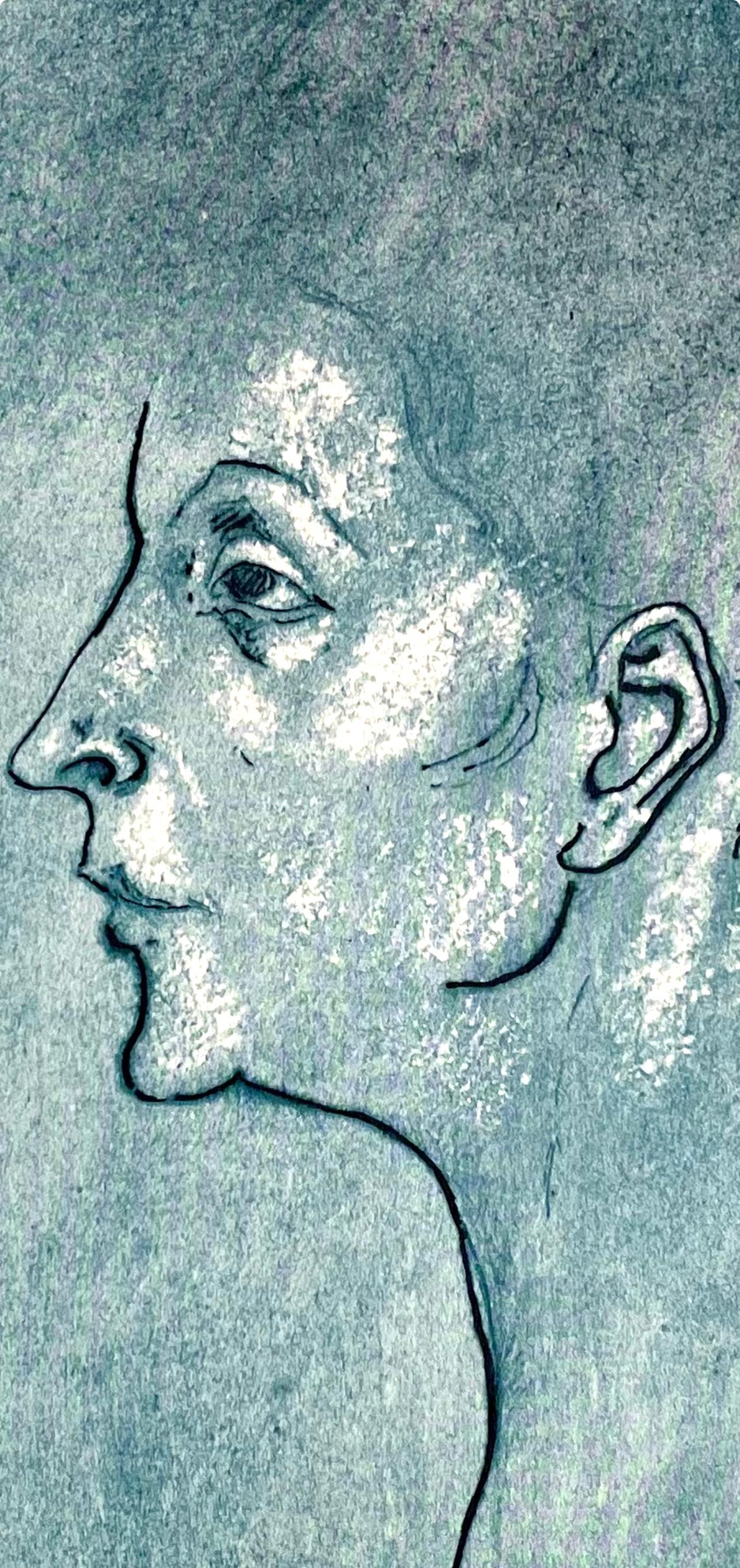 Medium: Lithographie und Schablone auf Velinpapier
Jahr: 1946
Papierformat: 18,75 x 12,625 Zoll
Beschriftung: In der Platte signiert und nicht nummeriert, wie ausgegeben
Referenz des Werkverzeichnisses: Orozco, Miguel. (2018). Picasso. 70 Jahre