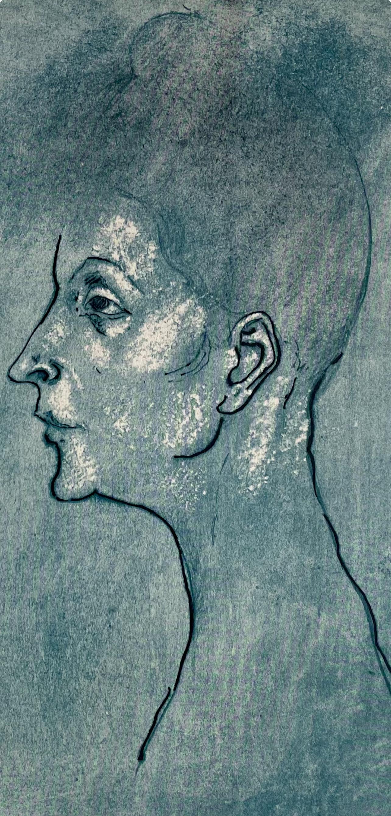 Picasso, Kopf einer Frau, Picasso: Fünfzehn Zeichnungen (nach) – Print von Pablo Picasso
