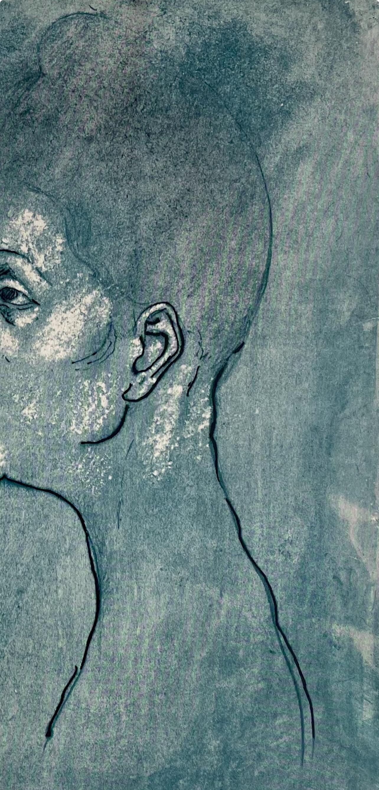 Picasso, Kopf einer Frau, Picasso: Fünfzehn Zeichnungen (nach) (Moderne), Print, von Pablo Picasso