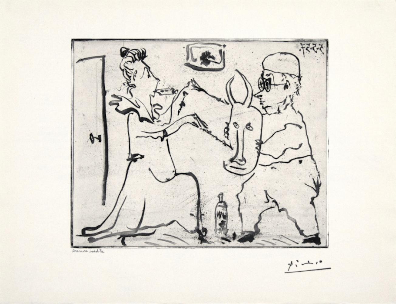 Pablo Picasso Figurative Print - Picasso Histoire de Sabartes et desa Voisine: Les Banderilles