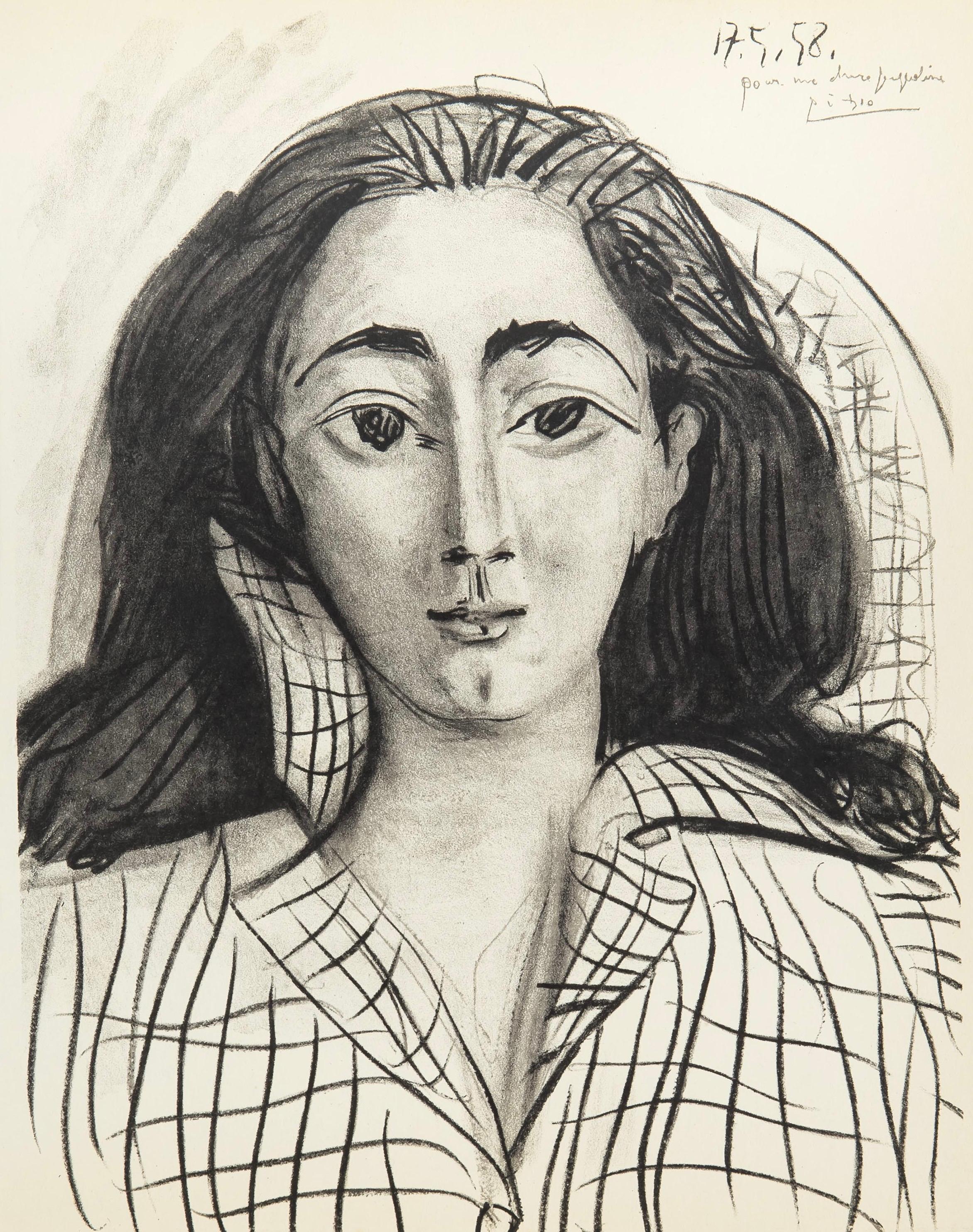 Lithographie auf Velinpapier. Papierformat: 11,81 x 10,63 Zoll. Beschriftung: In der Platte signiert und nicht nummeriert, wie ausgegeben. Referenzen des Catalogue raisonne: Picasso, Pablo und Georges Bloch. Pablo Picasso: Catalogue de L'oeuvre
