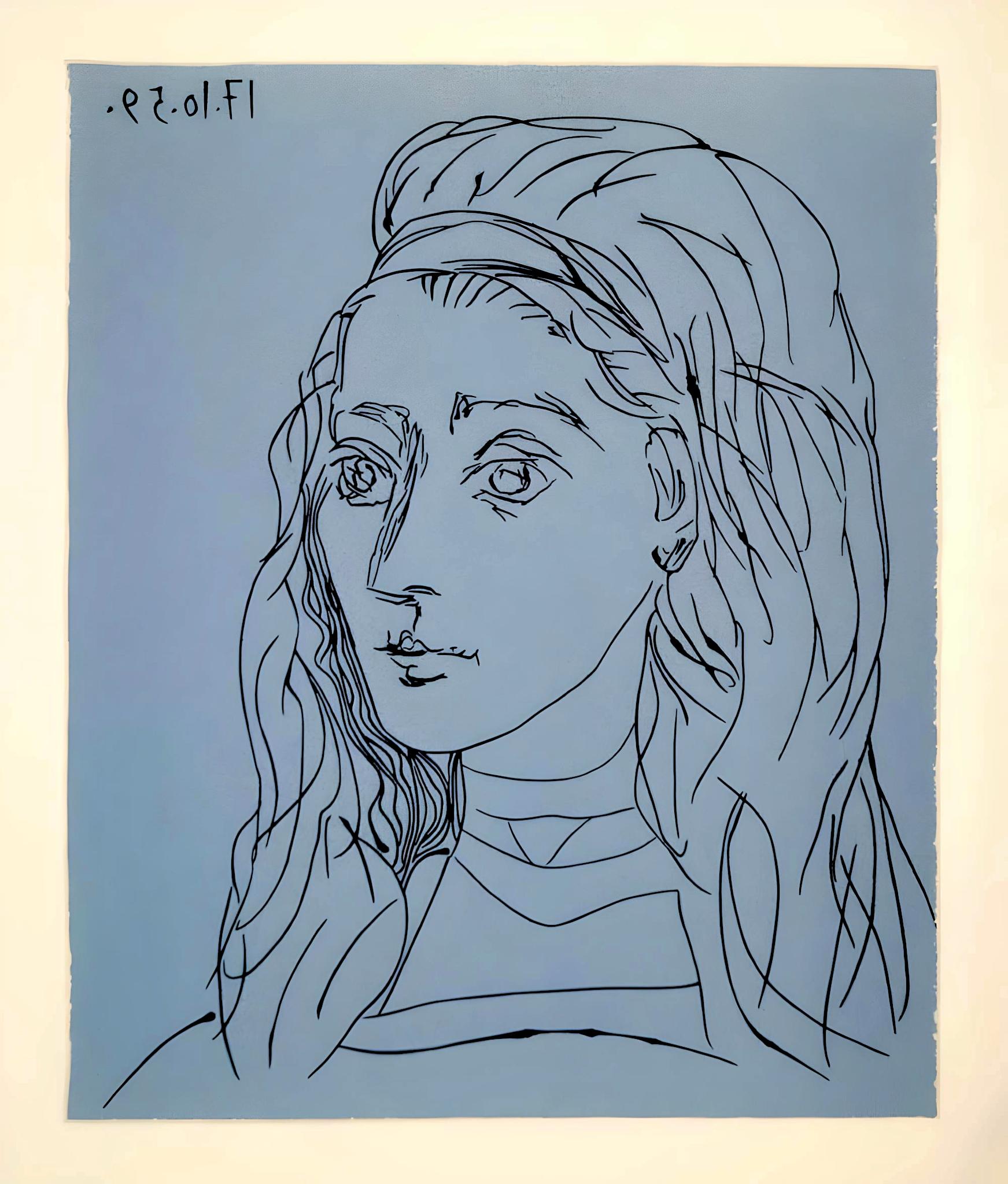 Picasso, Jacqueline, Éditions Cercle d'Art (d'après) - Cubisme Print par Pablo Picasso