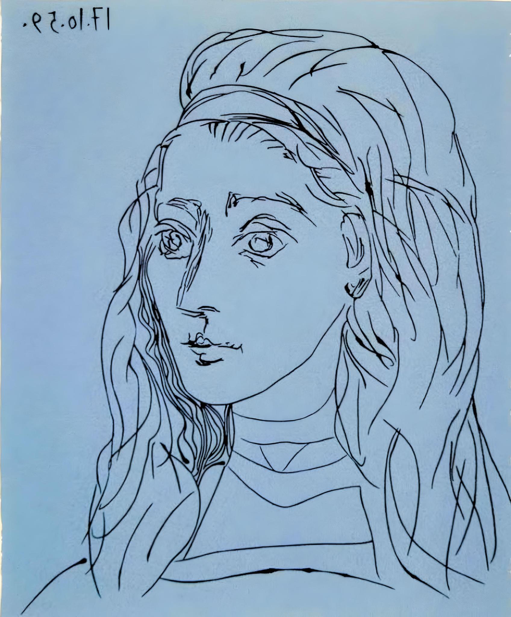 Pablo Picasso Figurative Print – Picasso, Jacqueline, Éditions Cercle d'Art (nach)