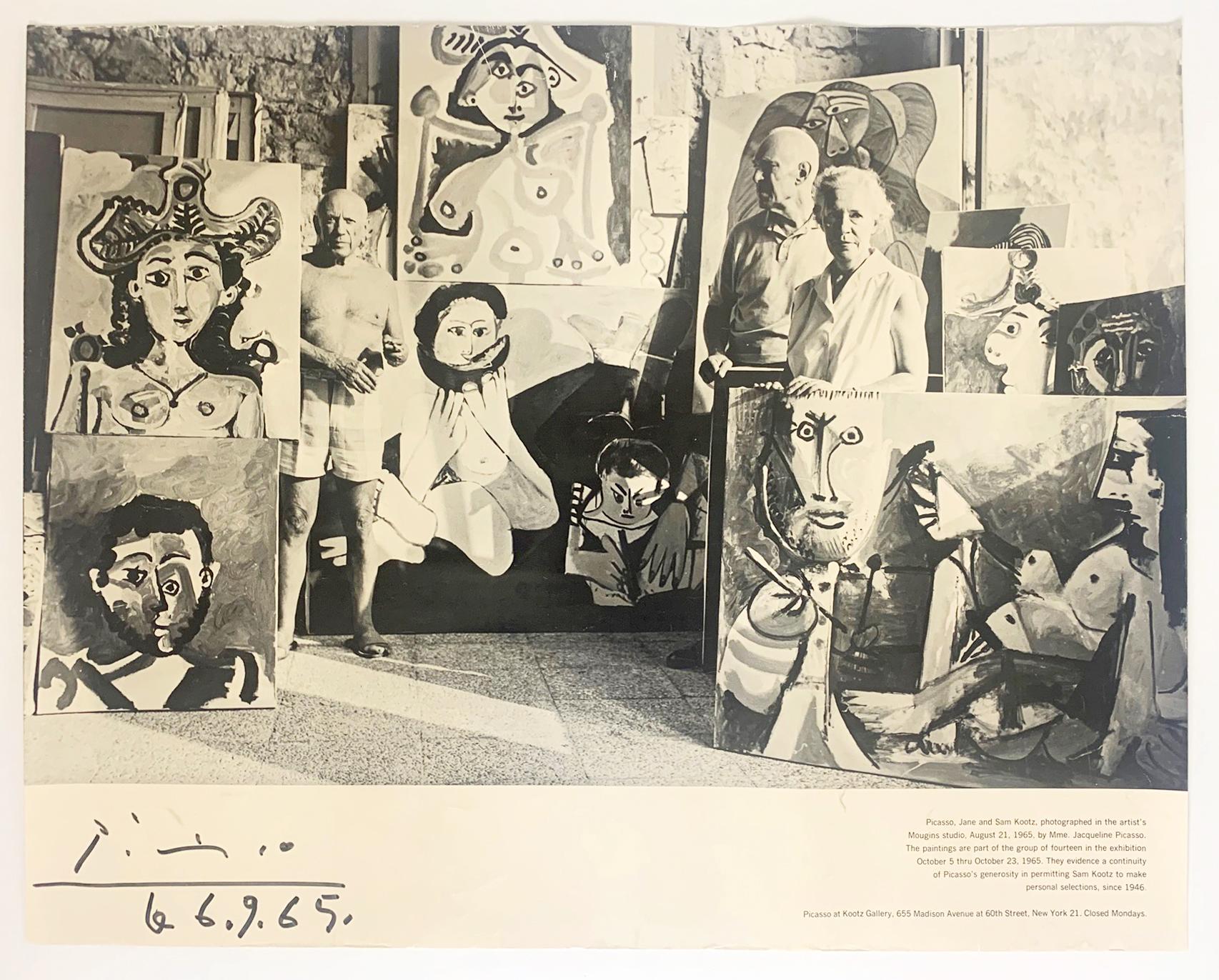 Pablo Picasso Portrait Print - Picasso, Jane & Sam Kootz, Exhibition Poster