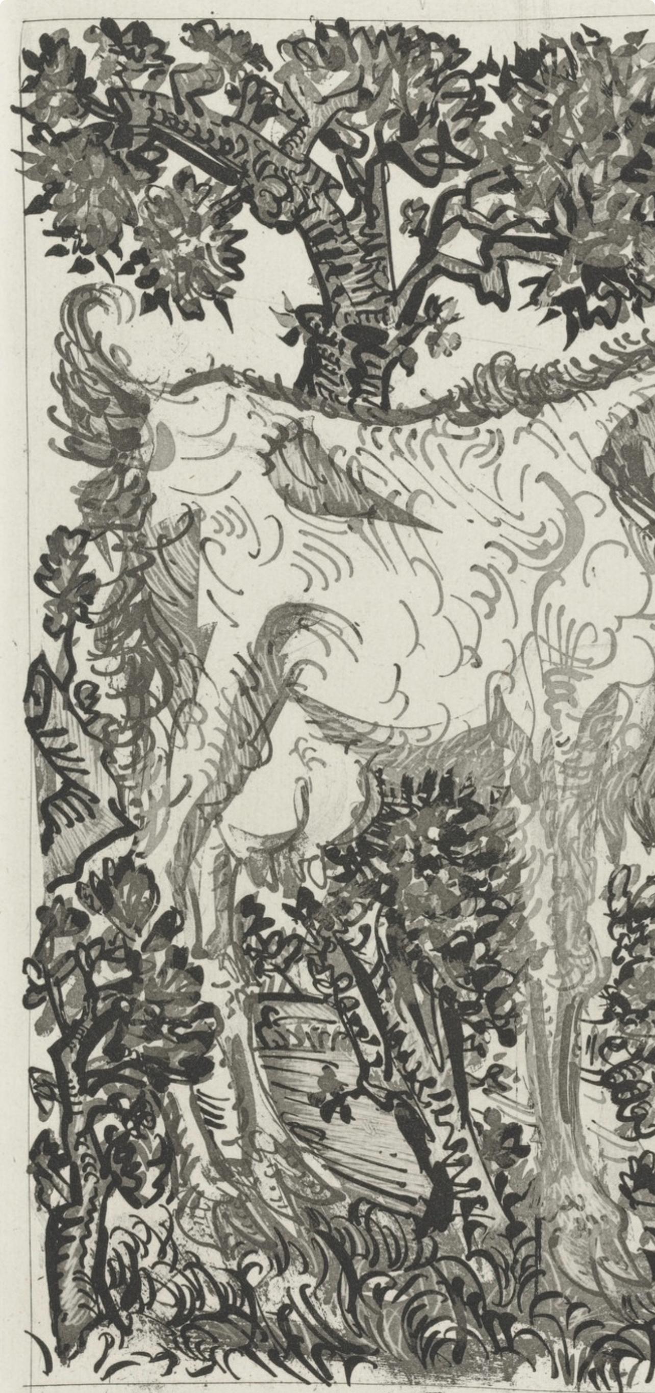 Picasso, La Chèvre, Histoire naturelle (d'après) - Gris Animal Print par Pablo Picasso