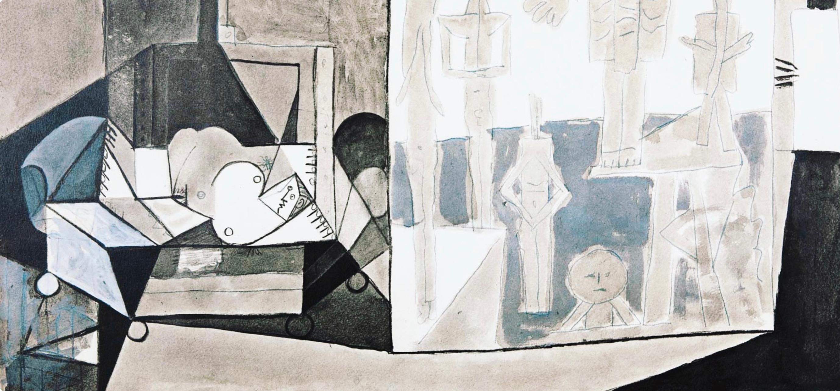 Picasso, La Chute d'Icare, 6.12.57. (Cramer 155) (après) - Cubisme Print par Pablo Picasso