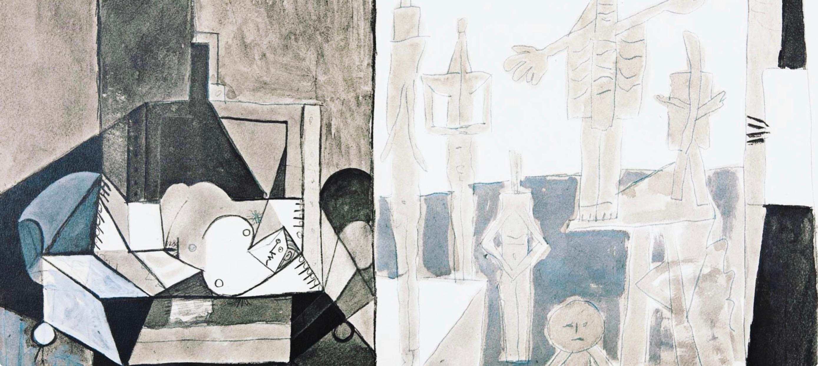 Picasso, La Chute d'Icare, 6.12.57. (Cramer 155) (après) - Gris Figurative Print par Pablo Picasso