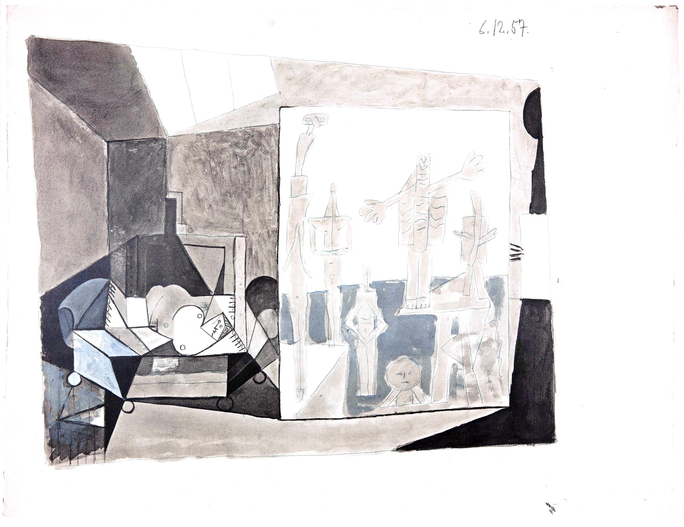 Pablo Picasso, 6.12.57., from The Fall of Icarus, 1972 (after) For Sale 4
