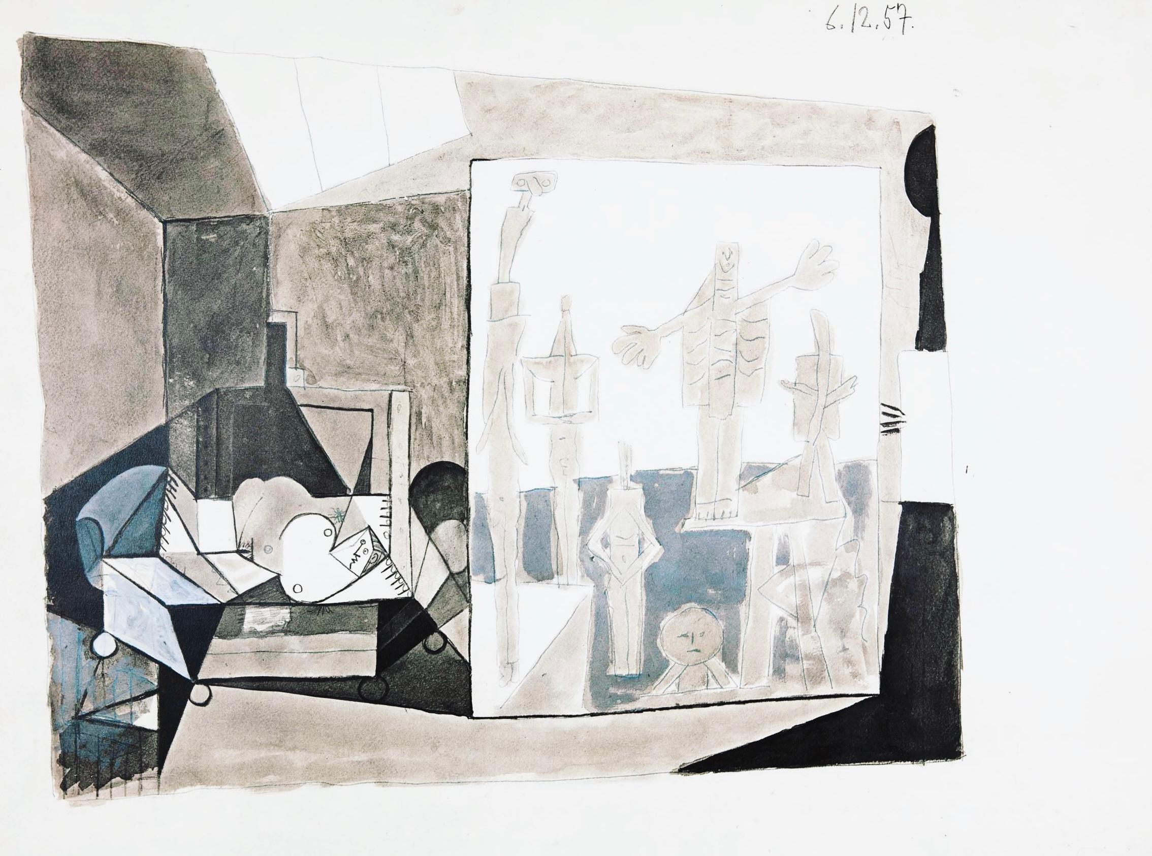 Picasso, La Chute d'Icare, 6.12.57. (Cramer 155) (après)