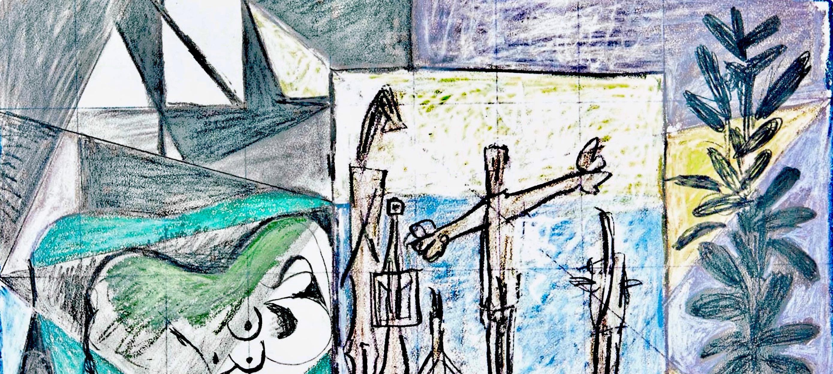 Picasso, La Chute d'Icare, 7.1.58. II (Cramer 155) (nach) (Kubismus), Print, von Pablo Picasso