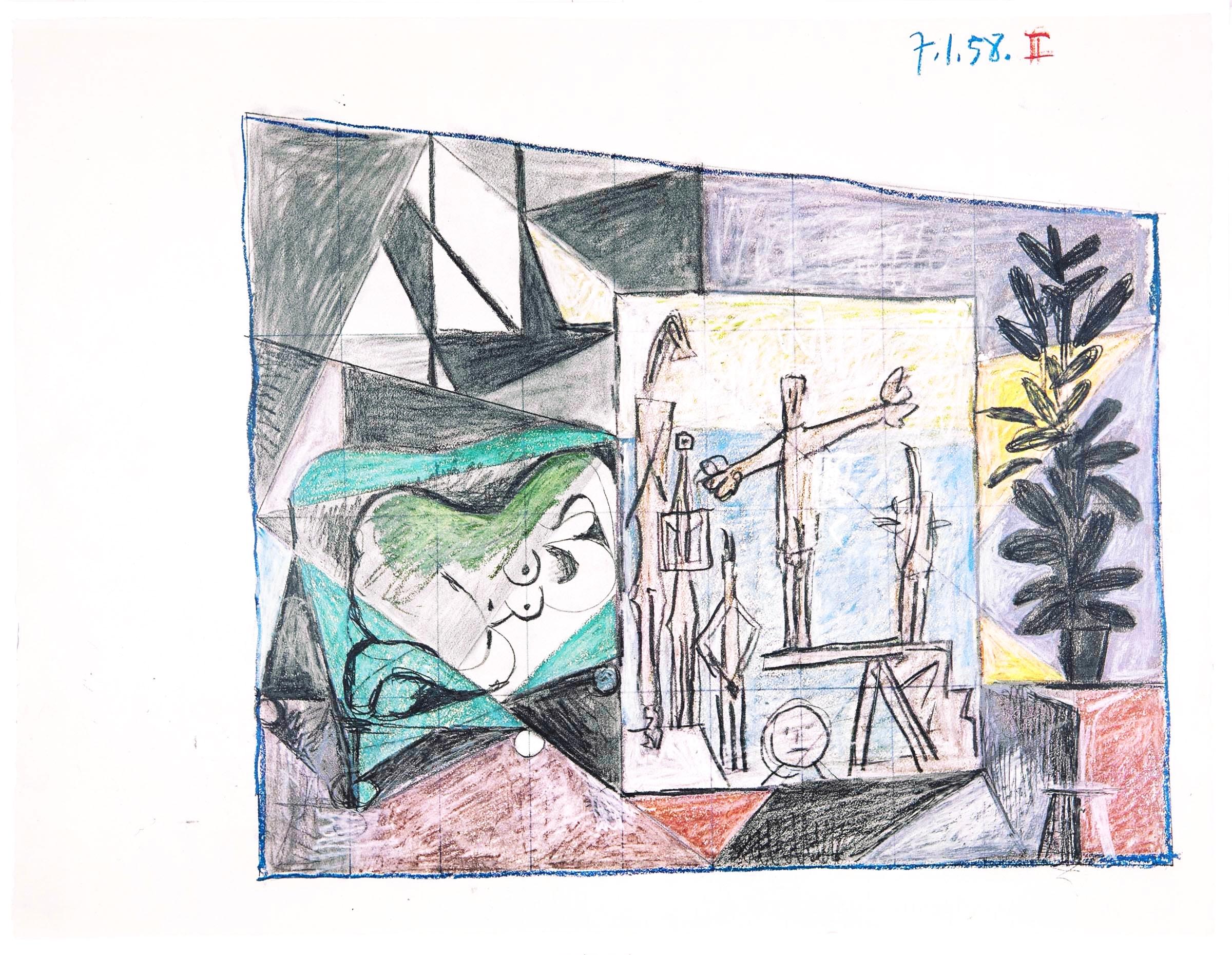 Pablo Picasso, 7.1.58. II, from The Fall of Icarus, 1972 (after) For Sale 4