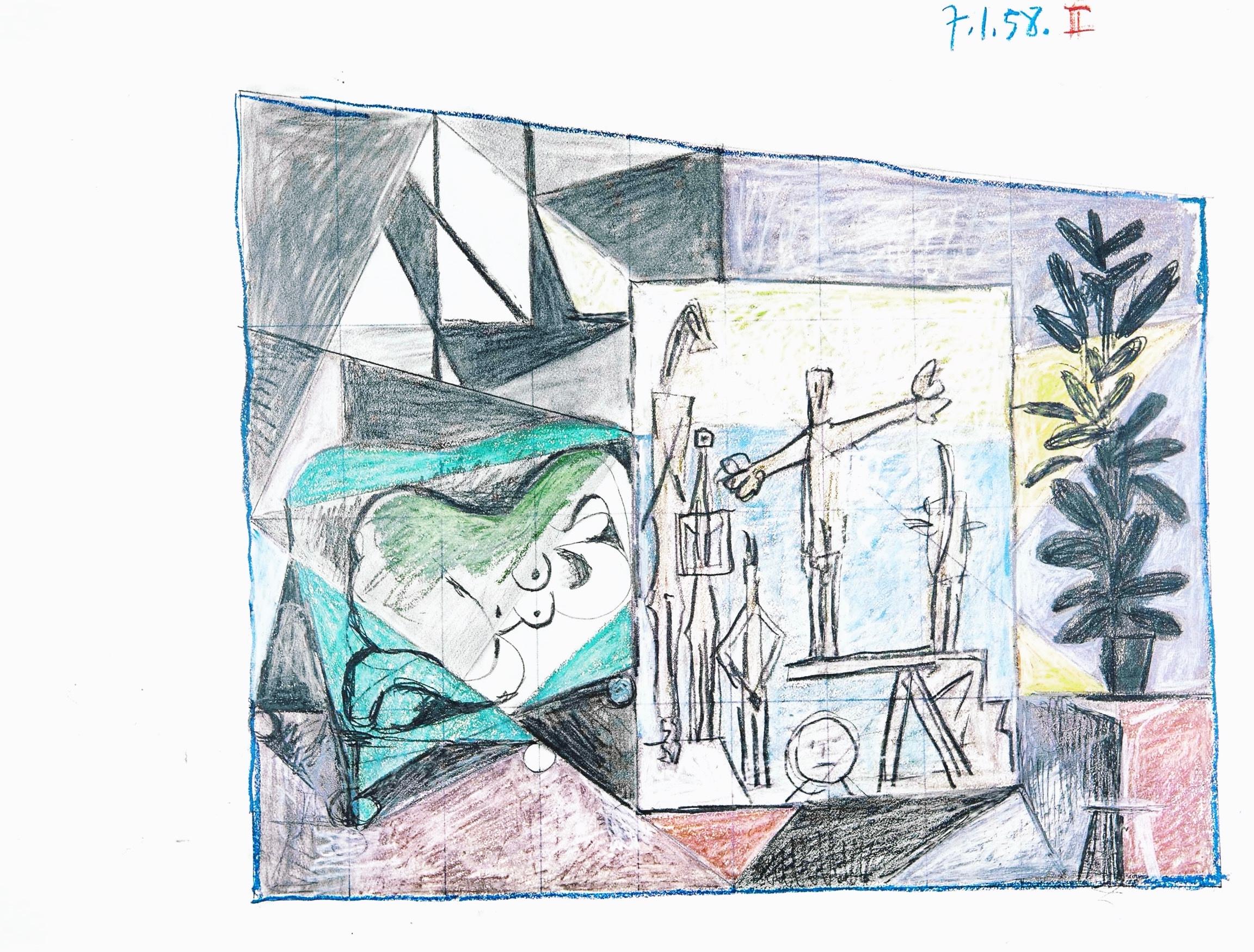 Picasso, La Chute d'Icare, 7.1.58. II (Cramer 155) (après)
