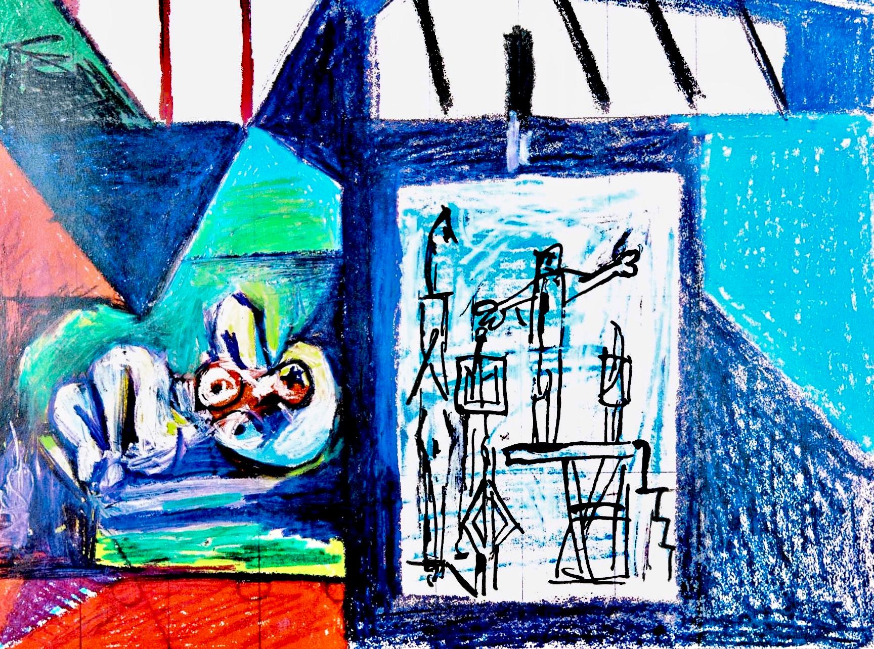 Picasso, La Chute d'Icare, 8.1.58. (Cramer 155) (nach) – Print von Pablo Picasso