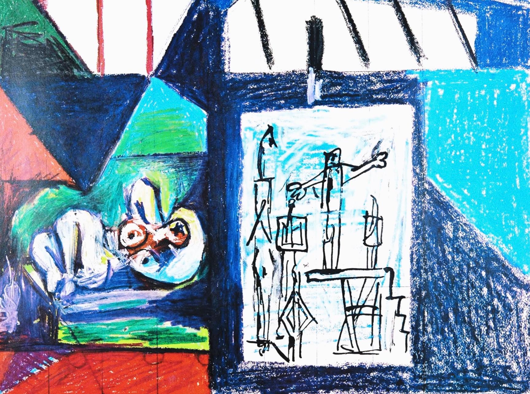 Picasso, La Chute d'Icare, 8.1.58. (Cramer 155) (après) - Print de Pablo Picasso