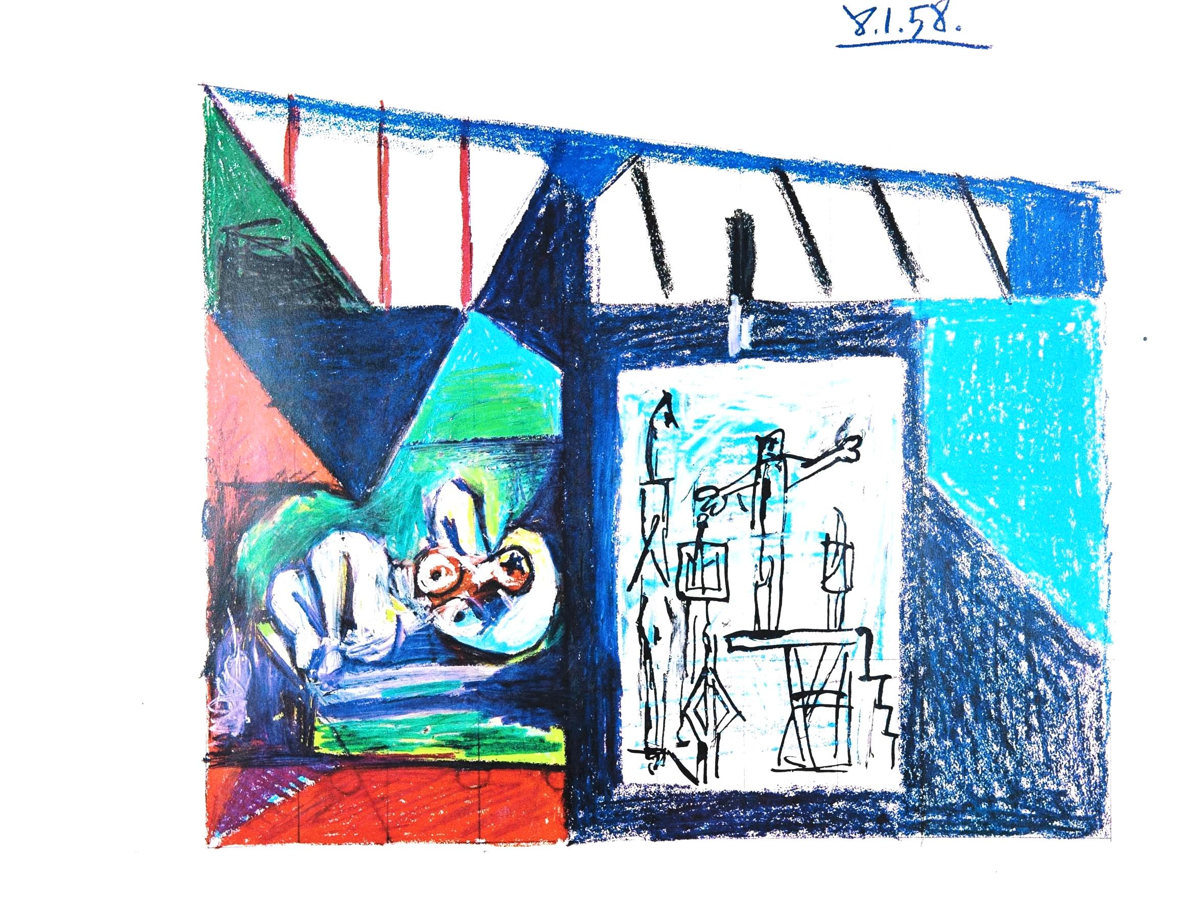 Figurative Print Pablo Picasso - Picasso, La Chute d'Icare, 8.1.58. (Cramer 155) (après)