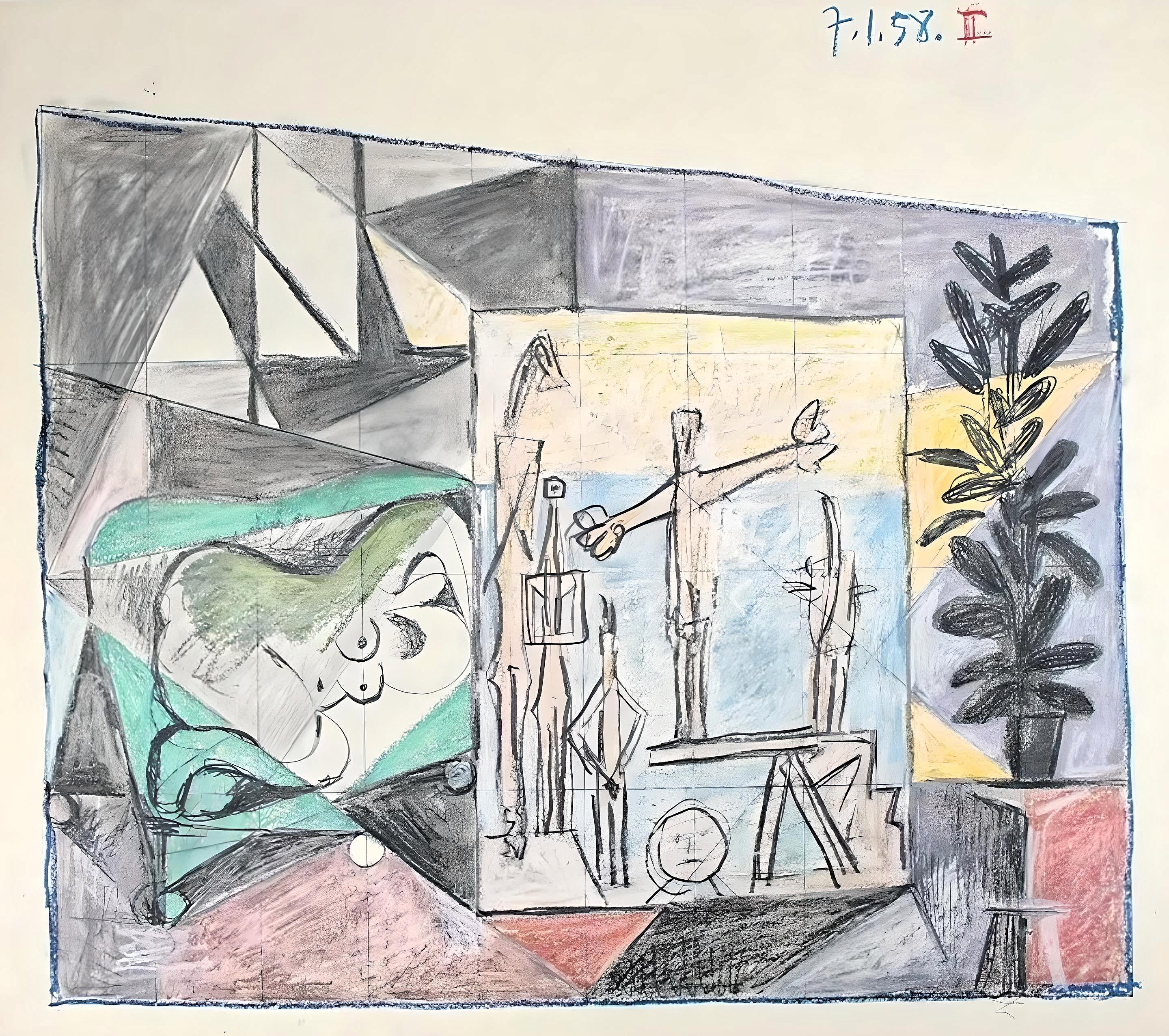 Pablo Picasso Figurative Print - Picasso, La Chute D’Icare (Cramer 155) (after)