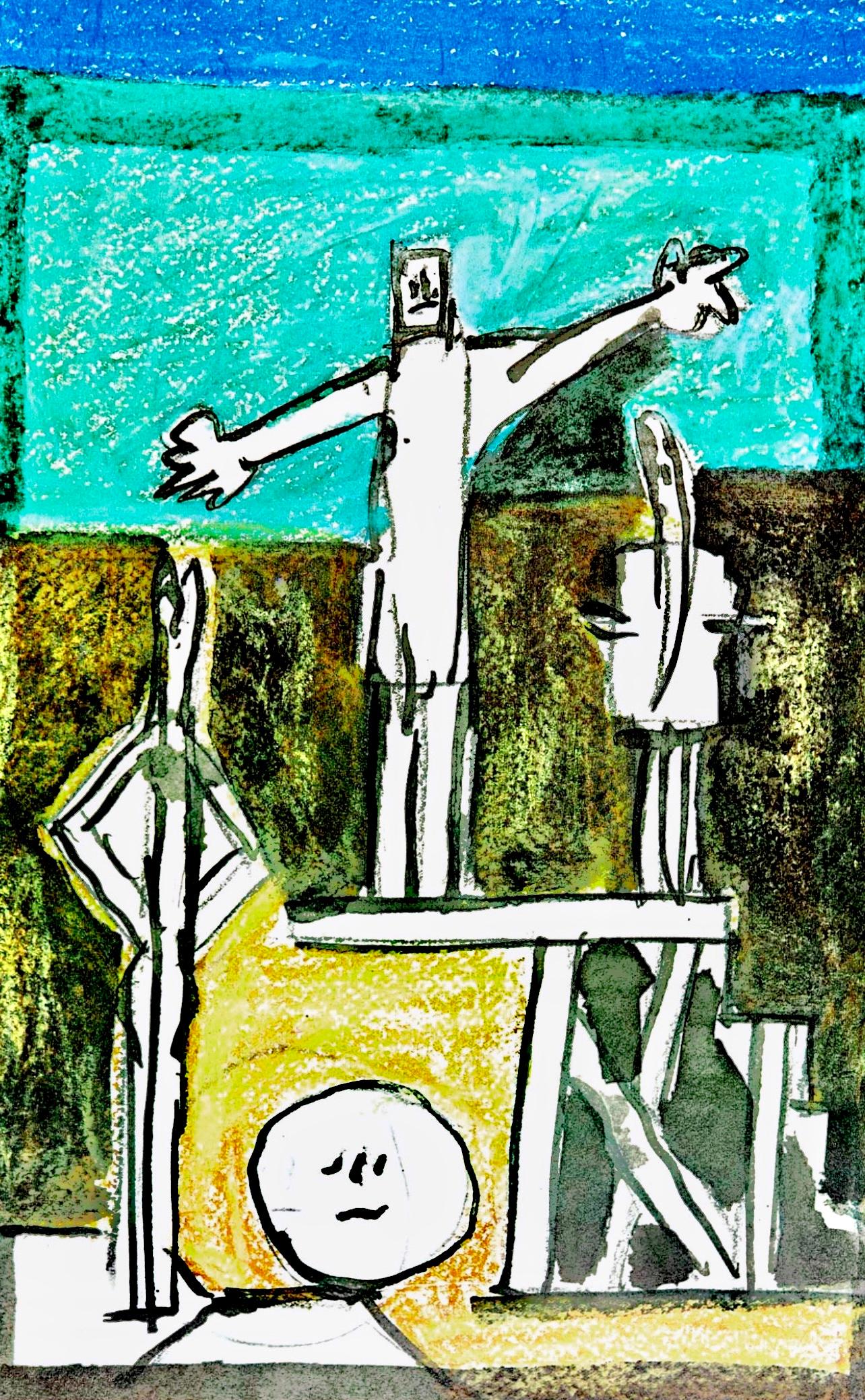 Picasso, La Chute d'Icare, Sans titre (Cramer 155) (nach) – Print von Pablo Picasso