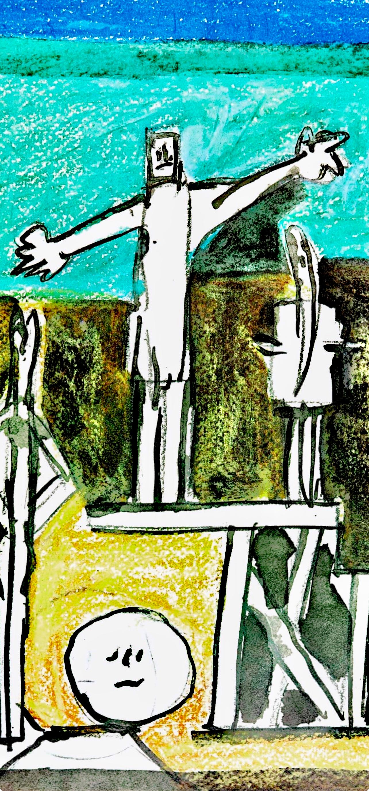 Picasso, La Chute d'Icare, Sans titre (Cramer 155) (nach) (Kubismus), Print, von Pablo Picasso