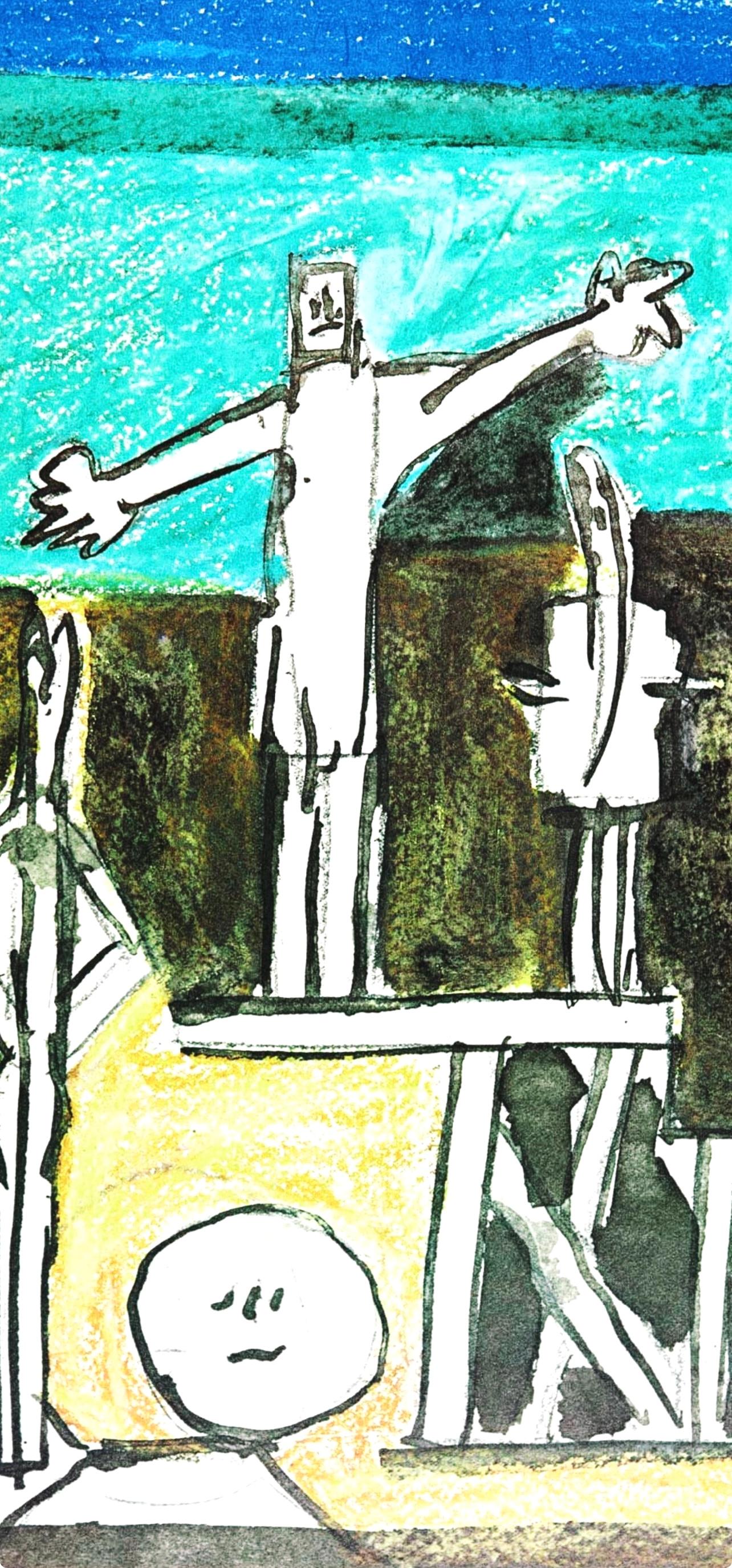 Picasso, La Chute d'Icare, Sans titre (Cramer 155) (after) - Cubist Print by Pablo Picasso