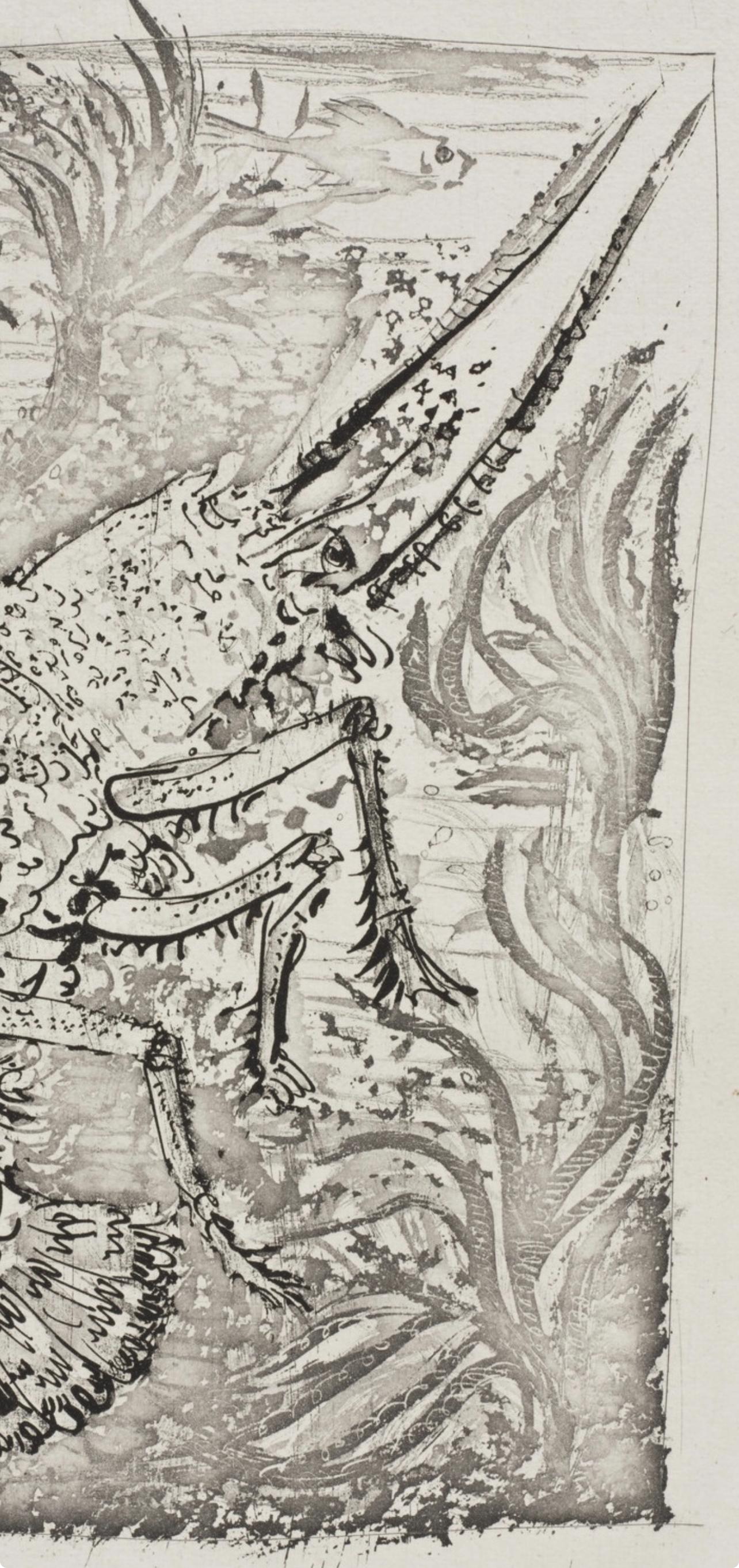 Picasso, La Langouste, Histoire naturelle (d'après) - Gris Animal Print par Pablo Picasso