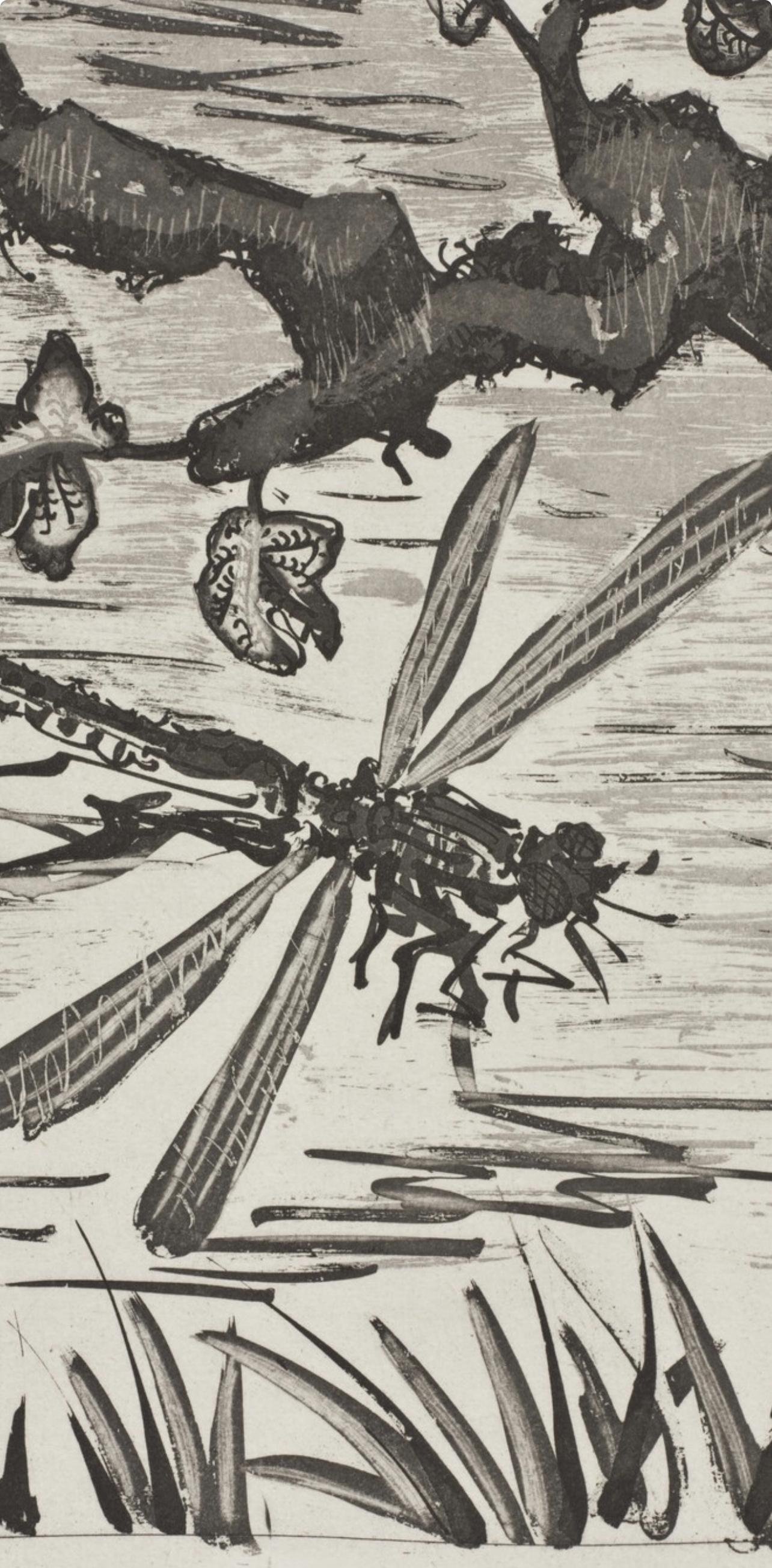 Lithographie sur papier bouffant des Papeteries de Casteljoux. Non signé et non numéroté, tel que publié. Bon état. Notes : D'après l'in-folio, Eaux-fortes originales pour des textes de Buffon (Histoire naturelle), 1970. Publié par Martin Fabiani,